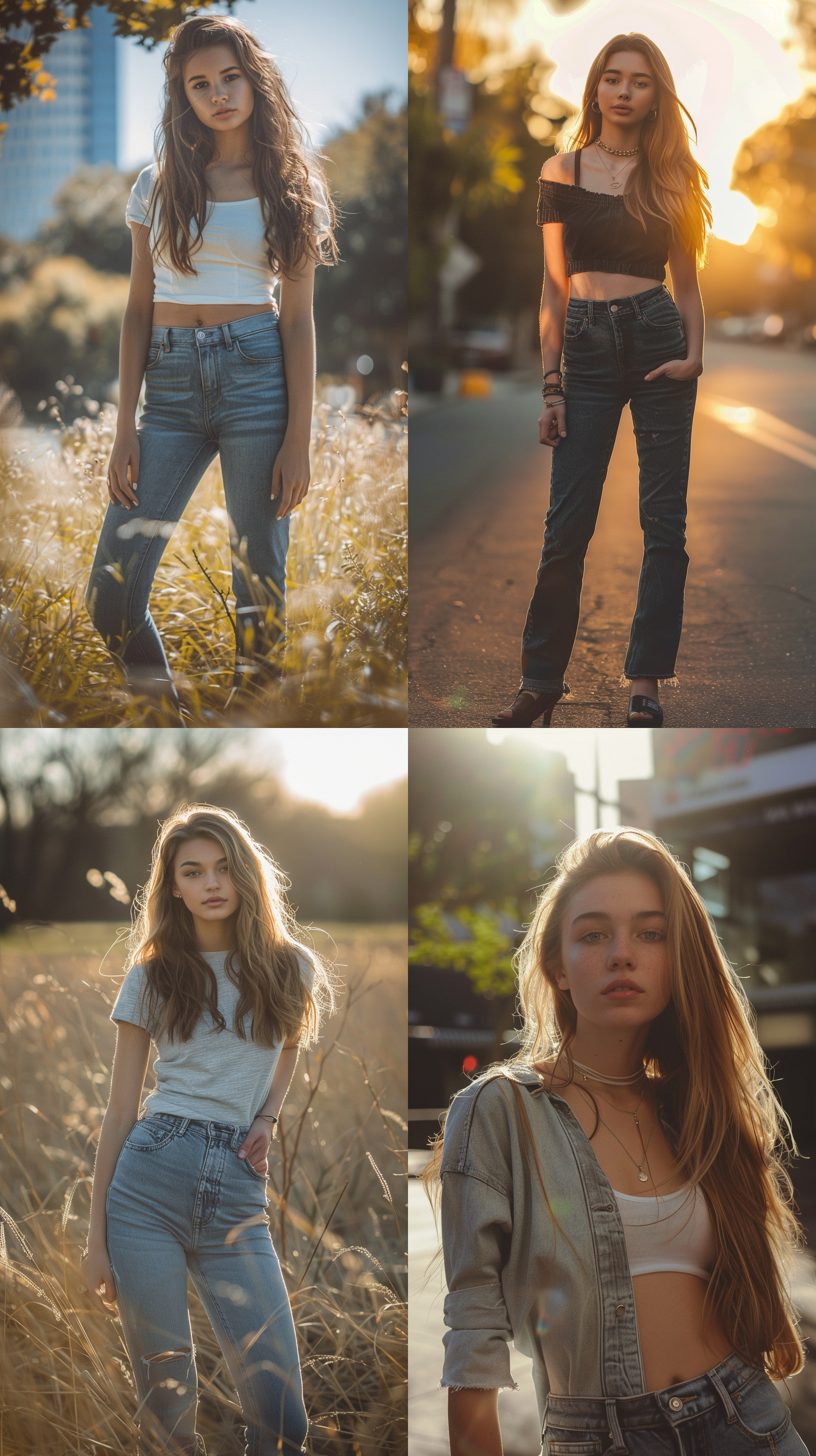 20岁少女在室外公园，阳光充足的高清摄影中展现出活泼的氛围，全身照，穿着芭比裤，镜头使用标准镜头，适中的焦距呈现出真实的肖像