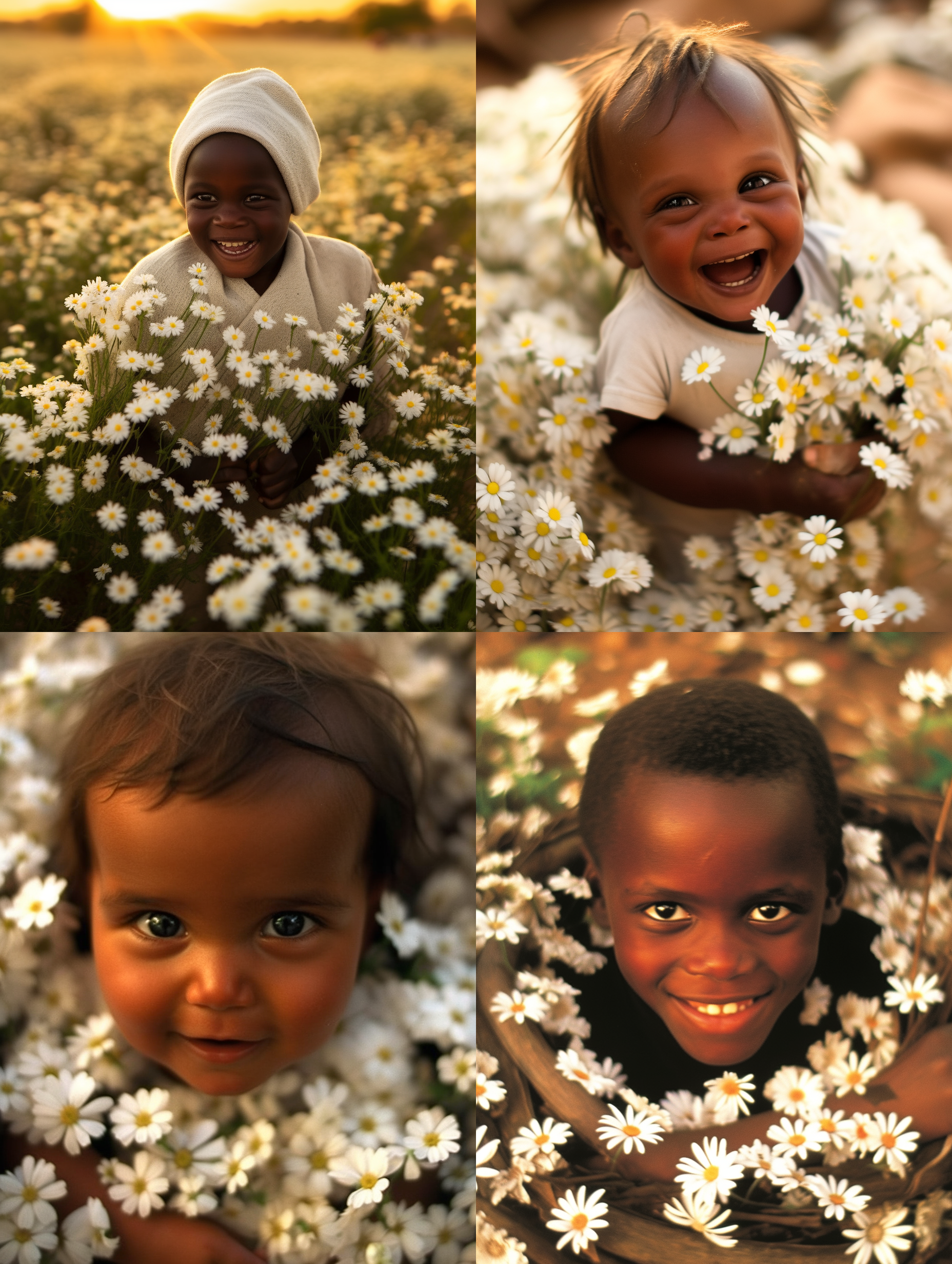 手捧雏菊的少年，男孩，斯里兰卡，青春洋溢，羞涩笑脸，阳光肤色，室外光线，白色背景，简洁构图，高质量画质，精致细节，人像摄影，婚纱照，自然姿态，活泼明快，清新色调。