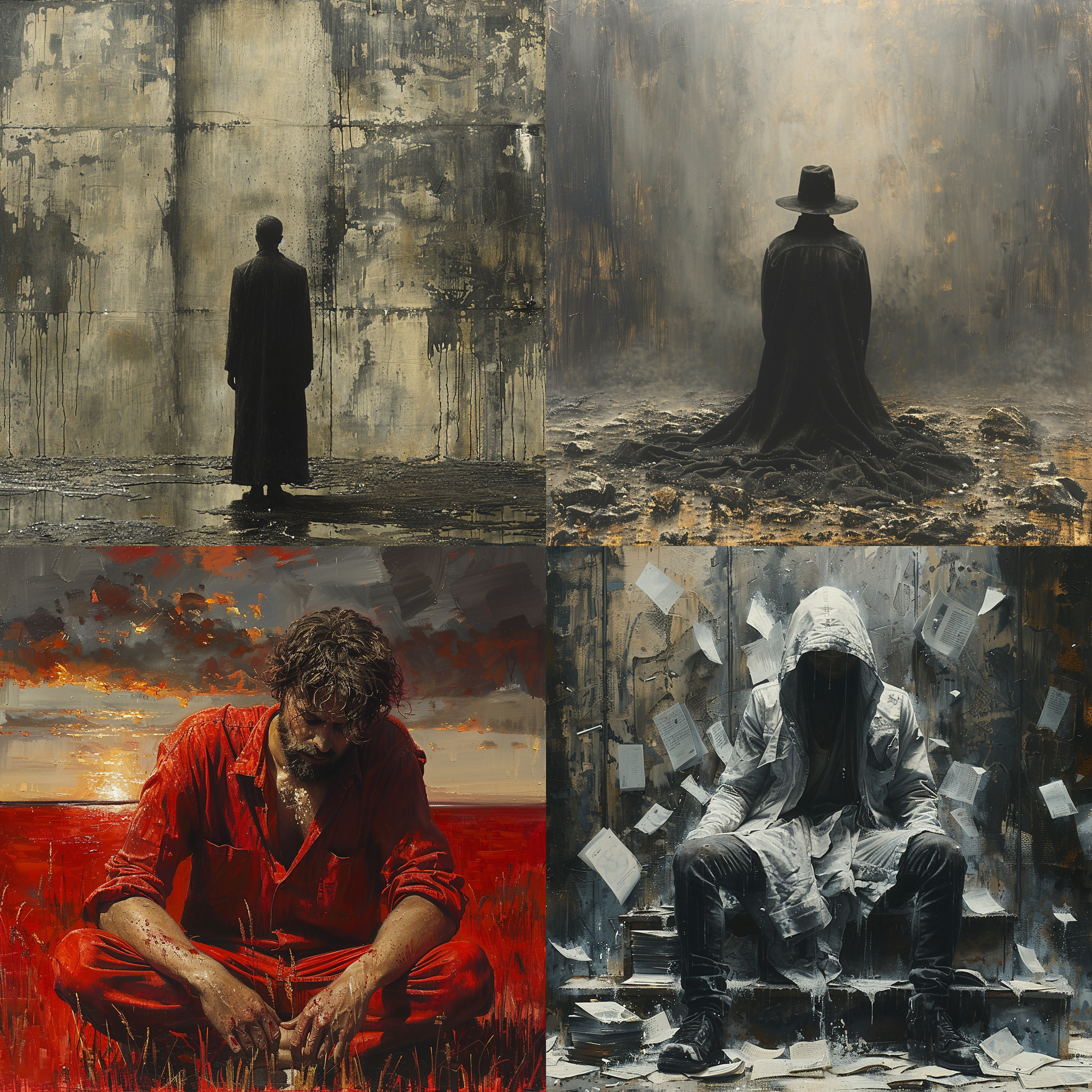 i am a one-man show, sad sad, sad, desolate, rich picture elements, despair.