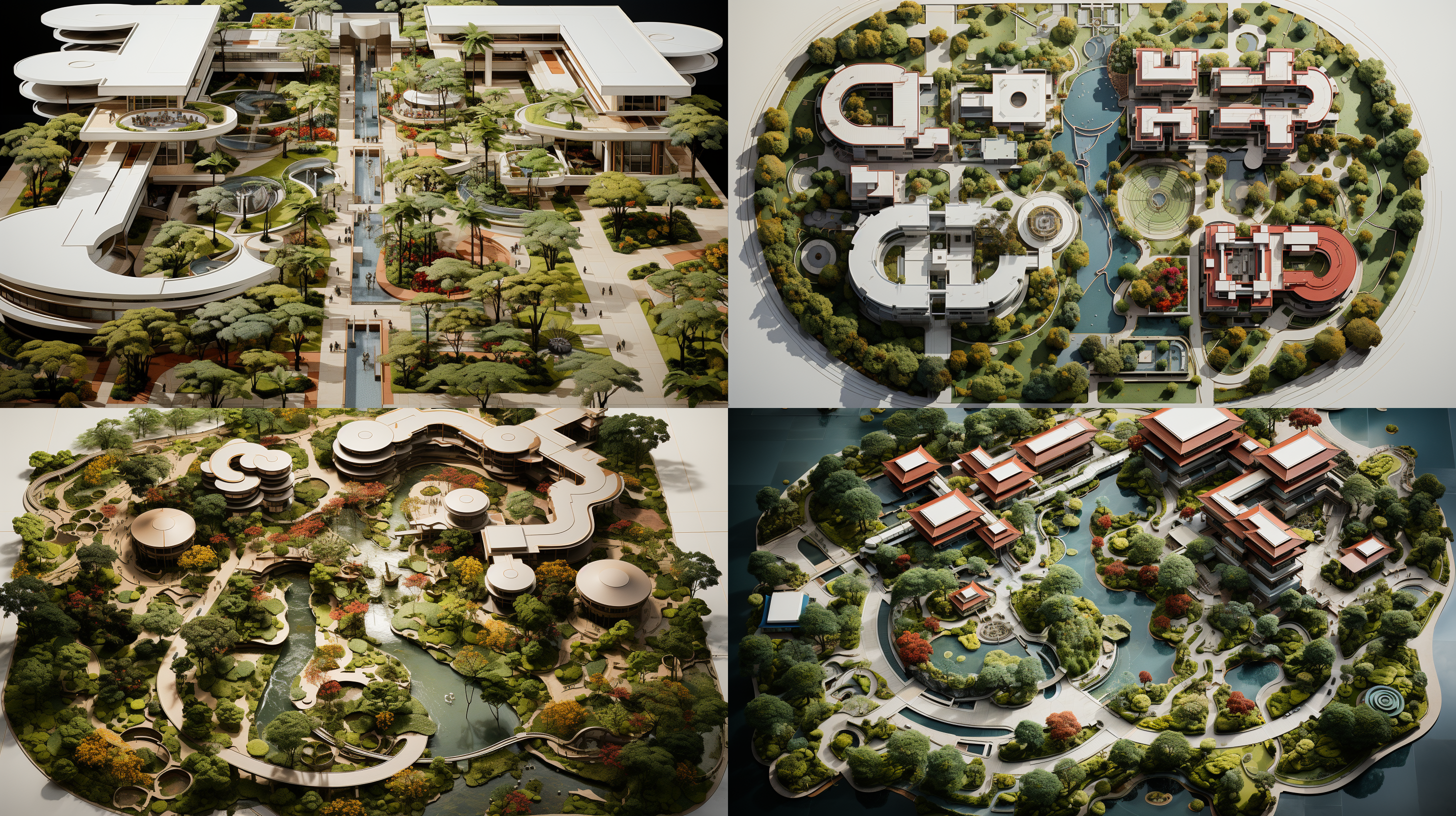 master plan,architectural plan of the city center commercial complex garden landscape park design, with tall buildings in perspective at one end. the middle is surrounded by lush greenery, creating an oasislike atmosphere amidst urban chaos. there's also a small pool in front of it, surrounded by dense vegetation. in sketch style, the illustration features a wideangle view with multiple angles, creating a realistic effect. it was created using vector graphics software such as illustrator.
