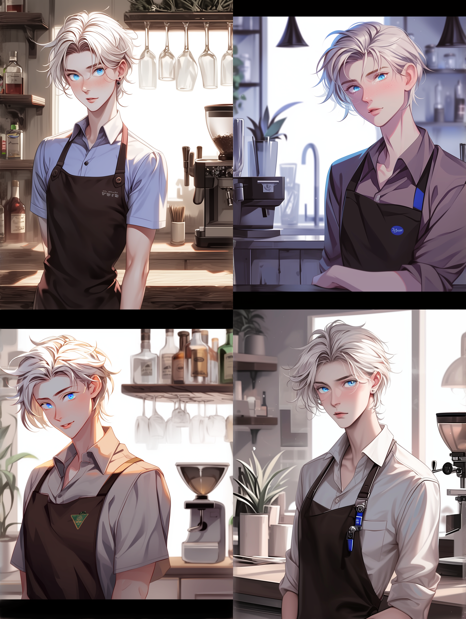 美女吧台，正面构图，现代风格，城市夜景，长发盘起，笑容满面，霓虹灯光，柔和色调，中焦镜头，正面光，微笑，自信。