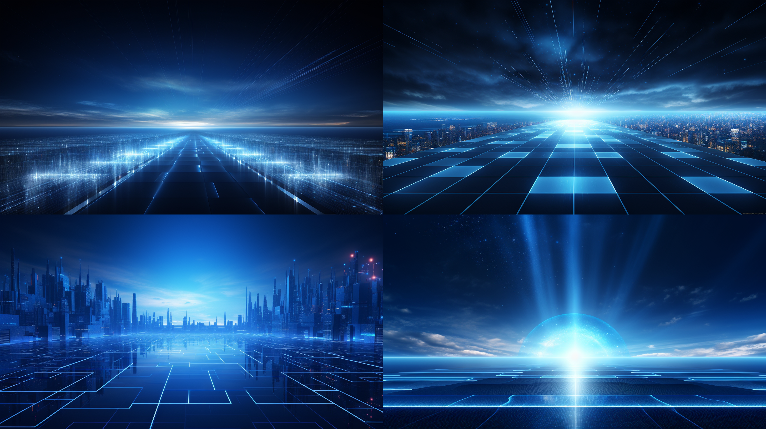 科技背景，深蓝色调，光线，明亮，新能源相关元素，地平线