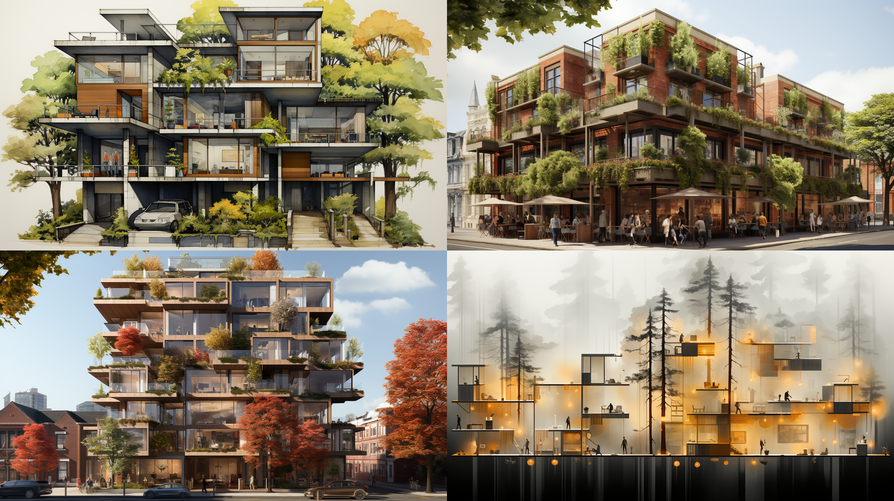 elevation render illutration of a high budling