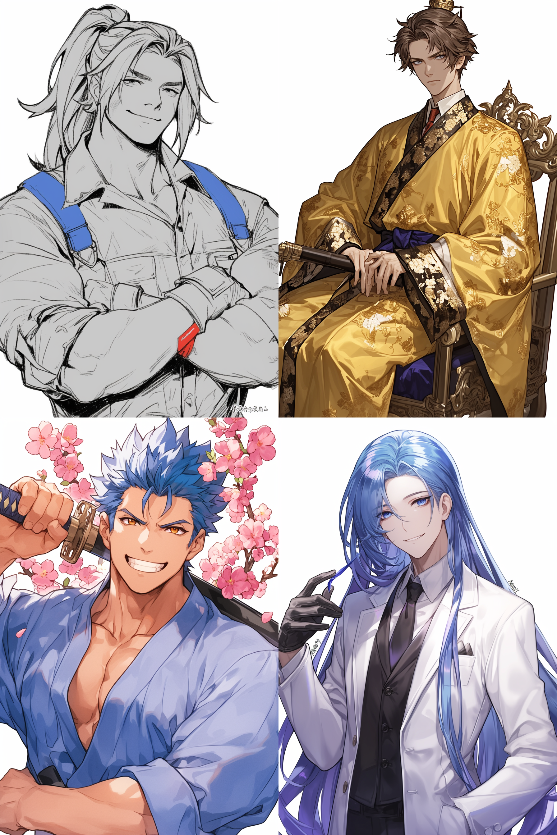 男，古风，帅哥，剑客，国风美男，武侠，游戏，正面，正脸，怀中抱剑，厚涂