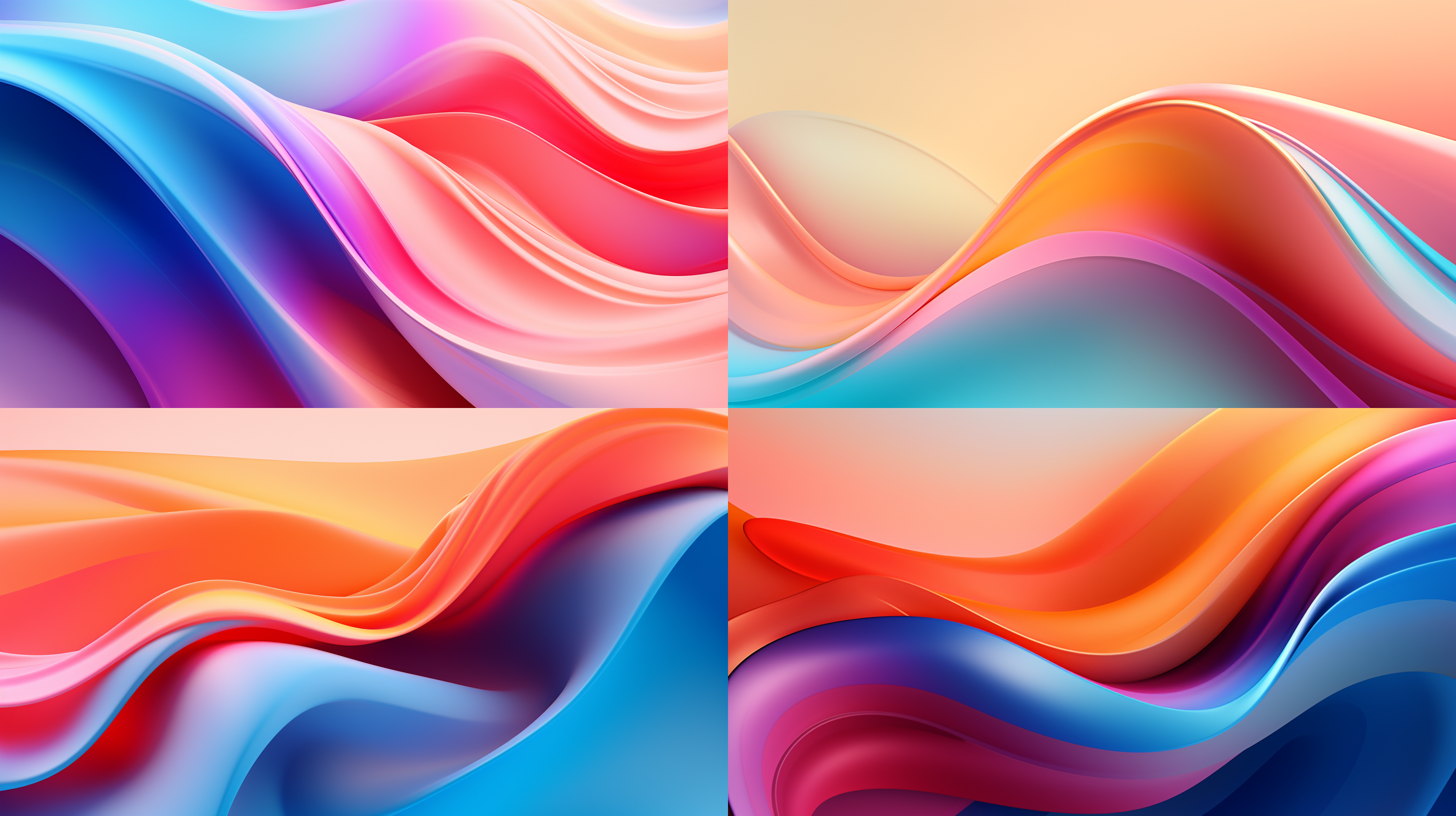 3d流体线条海报,柔和色调,流动曲线,渐变背景,高分辨率,高度细节,ar 3:4,环境6,液体效果,抽象,柔和,现代,流动感,视觉冲击,缤纷,平面设计.