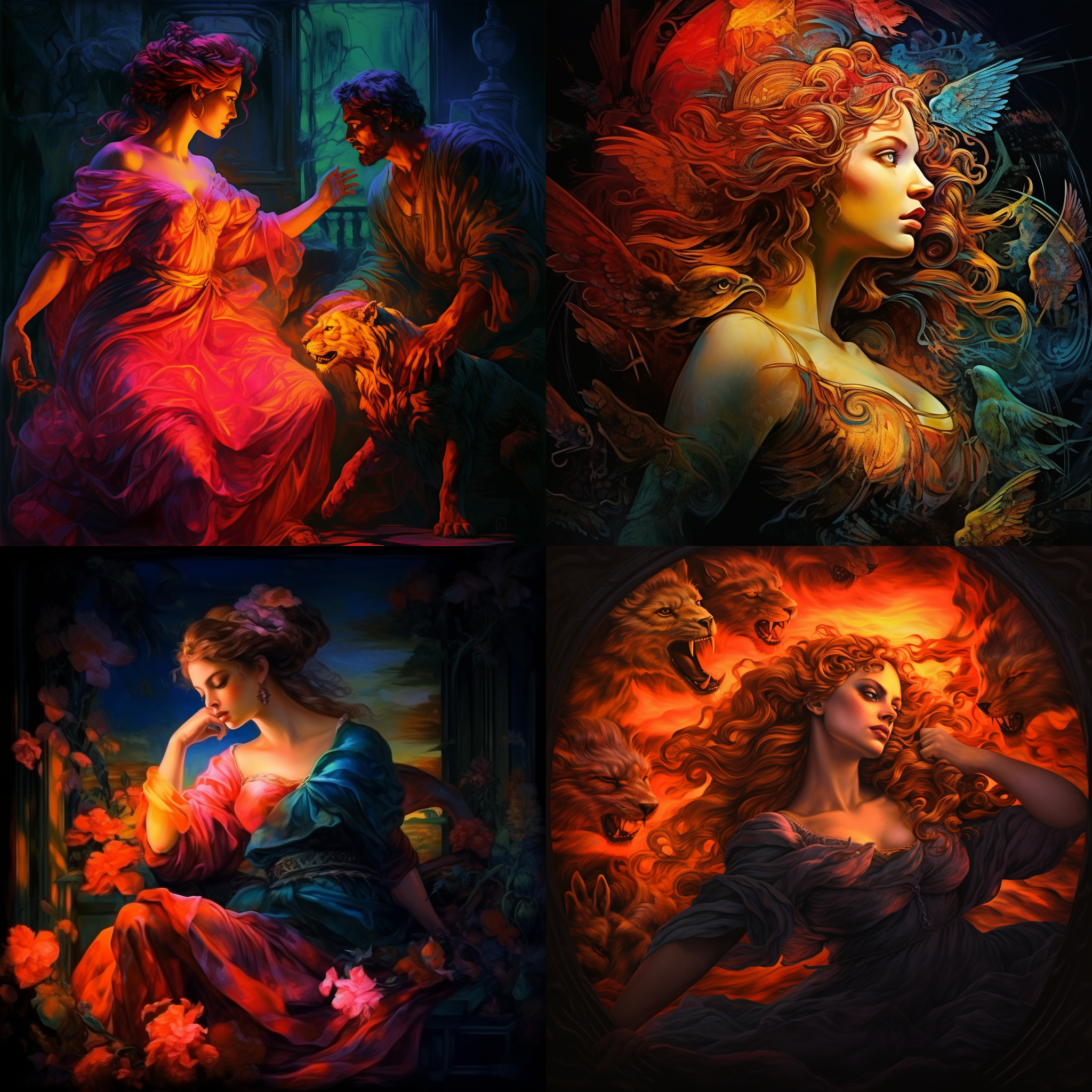 铜版画，古罗马神话故事，aphrodite，印象派风格，鲜明色彩，强烈光影，模糊浸染边缘，梦幻般景深，高质感油画效果。