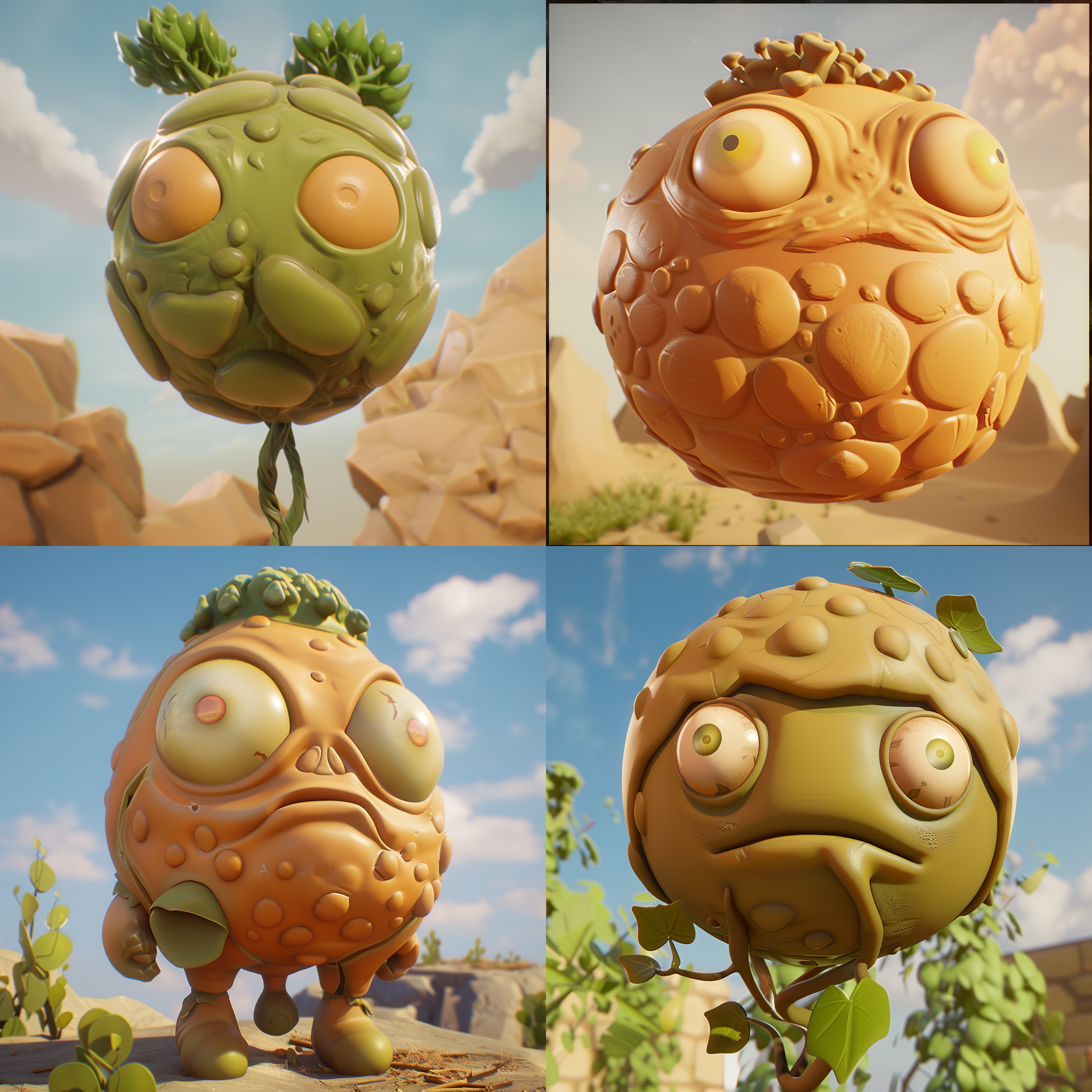 a bitter gourd shaped planet, with clay style and c4d style, delicate image quality, strong visual tension, wide-angle lens, and simple background