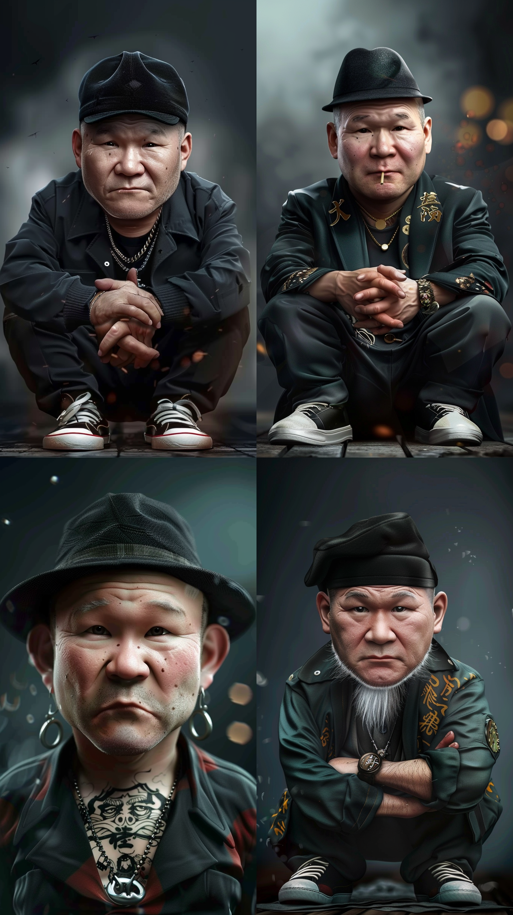 一个中国男人，卡通