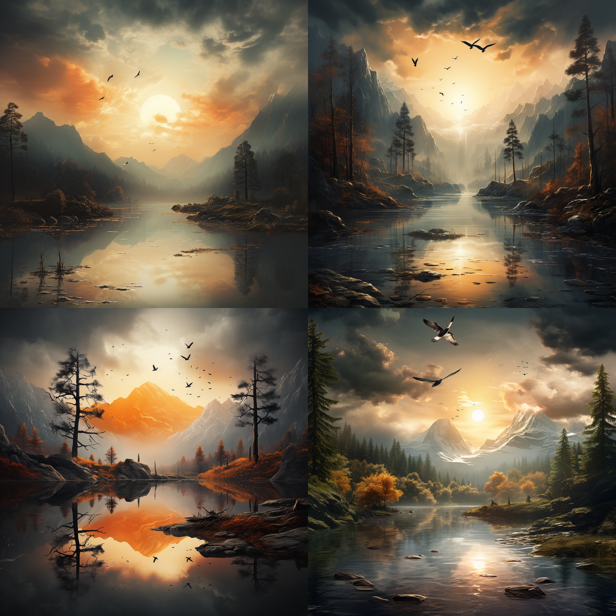 白天 有阳光 有山:4 有水:3 有云雾 有鸟 有小溪 有树 天空 梦境 山脉 花园背景 摄影纪实 动画艺术 极简主义 超现实主义