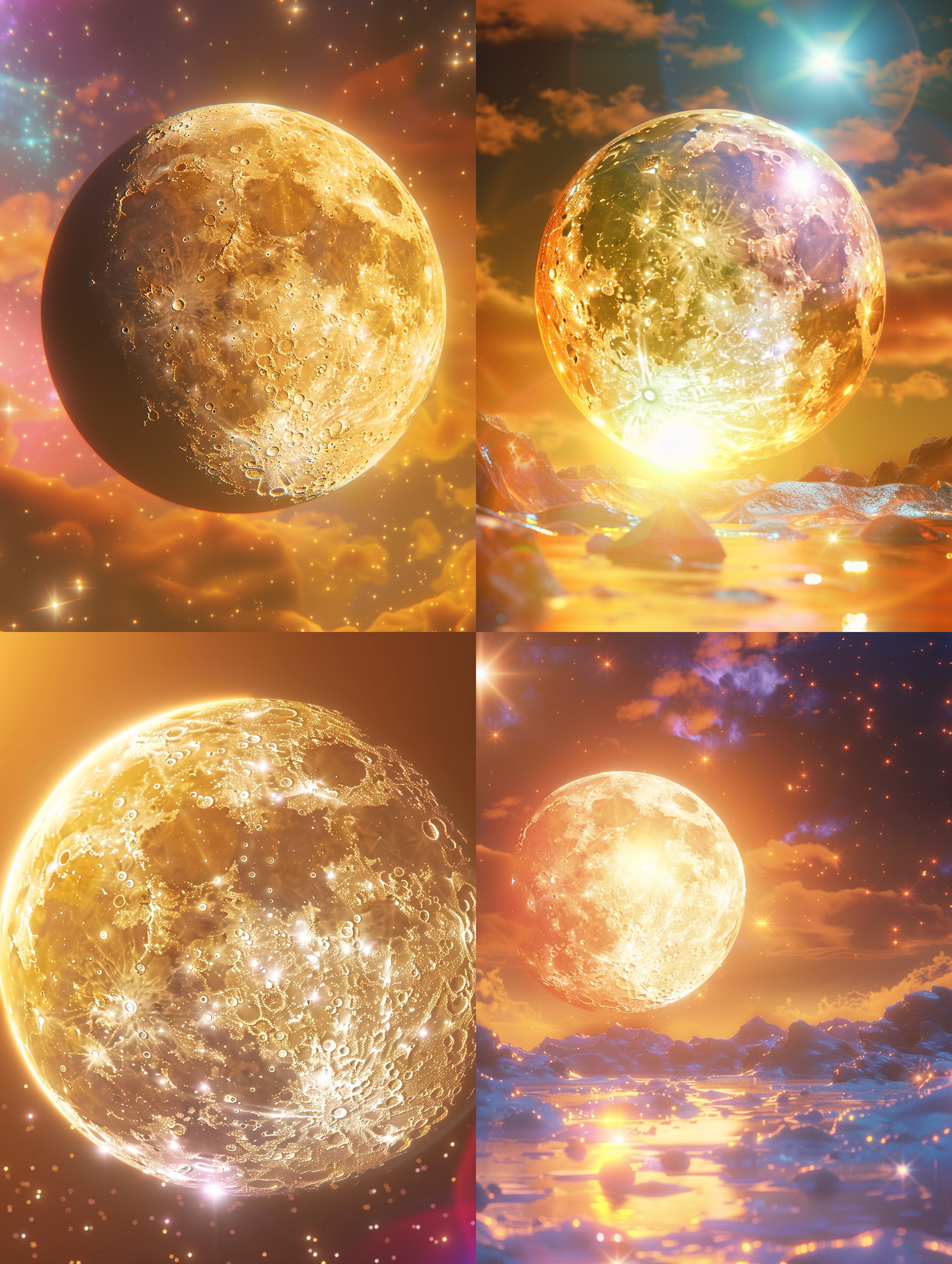 月球表面,缓缓升起,银色光辉,温柔静谧,钻石般闪耀,浪漫梦幻,自然景观,柔和光线,无人机航拍,广角镜头,高清画质,逆光效果,宁静氛围,迷人色彩。