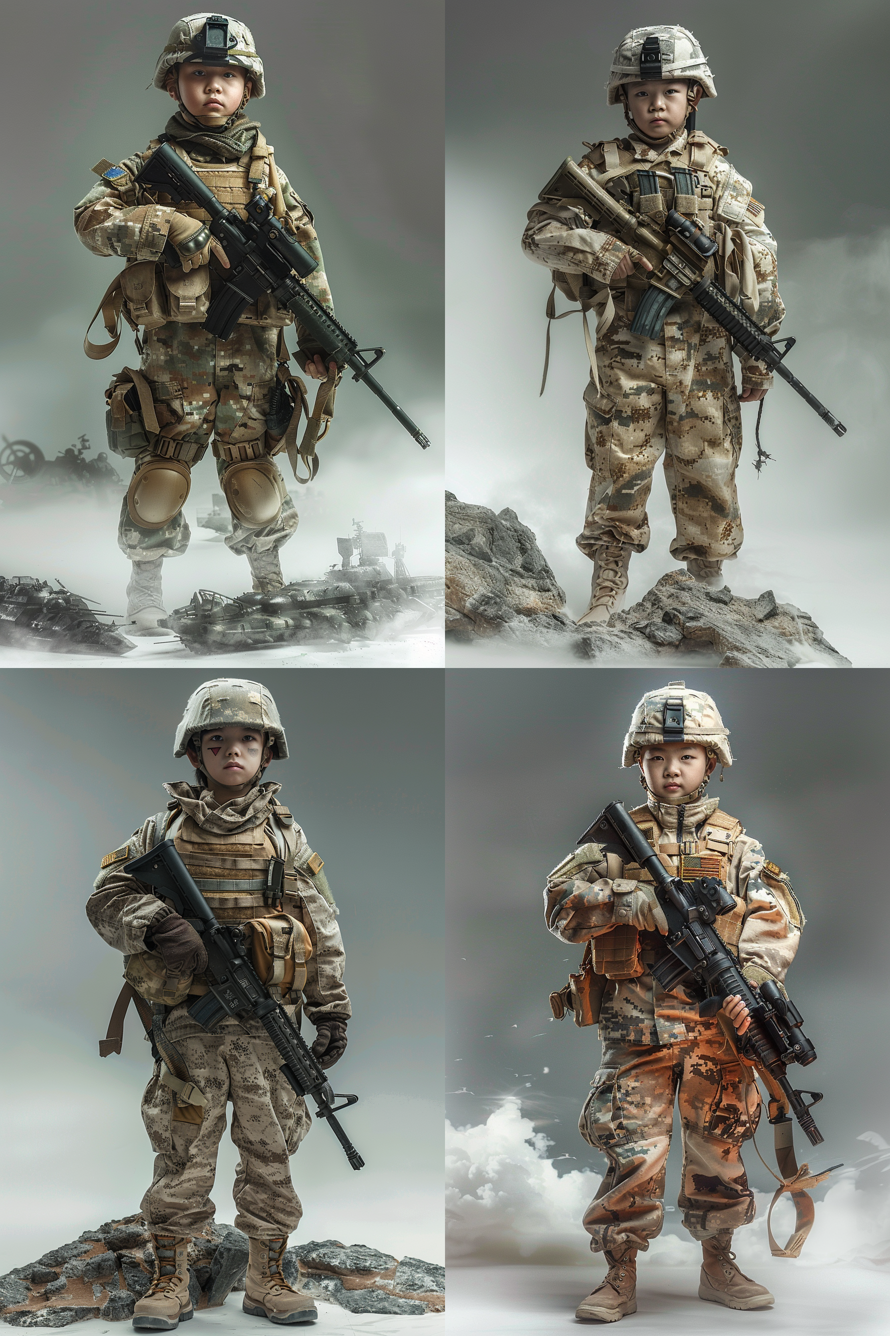 背景为大海，小小陆战队