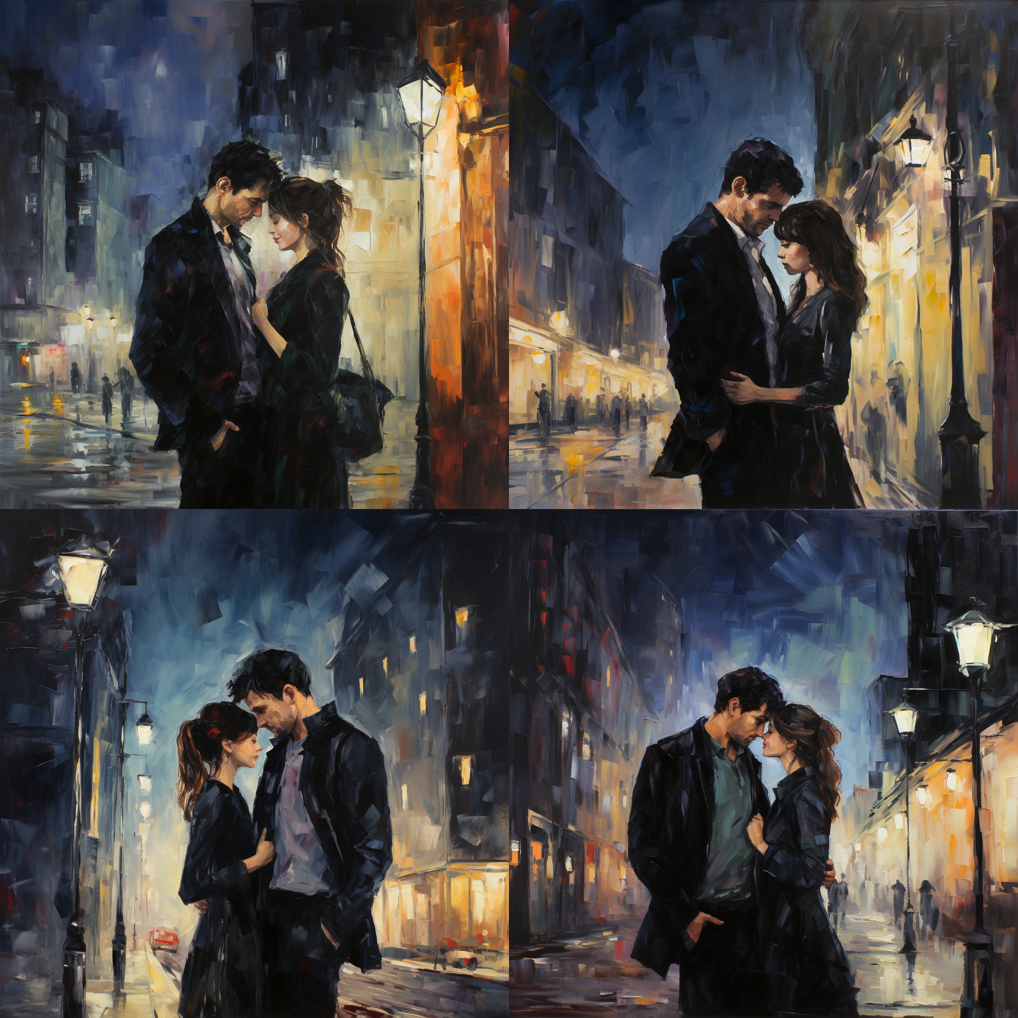 请根据米兰.昆德拉的小说《生命不能承受之轻松》有关叙事内容构思绘画，油画精品，构图艺术性强，想象力强，画面契合小说内容，细节丰富，人物表情真实自然，色彩厚重明亮，电影光，明暗，超广角画面，场景和小说描写的一样。印象派风格，8k，大师作品，保罗·塞尚和彼得·埃尔森，汤姆·汉米克风格，8k