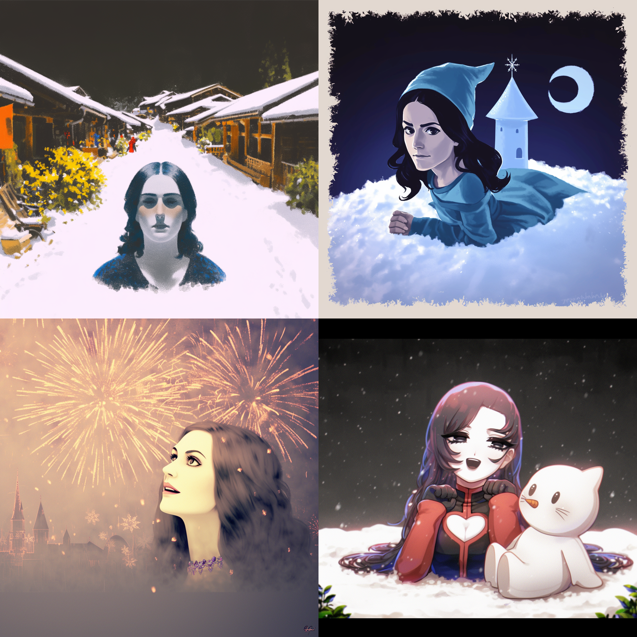 下雪的城市背景，雪花，雪