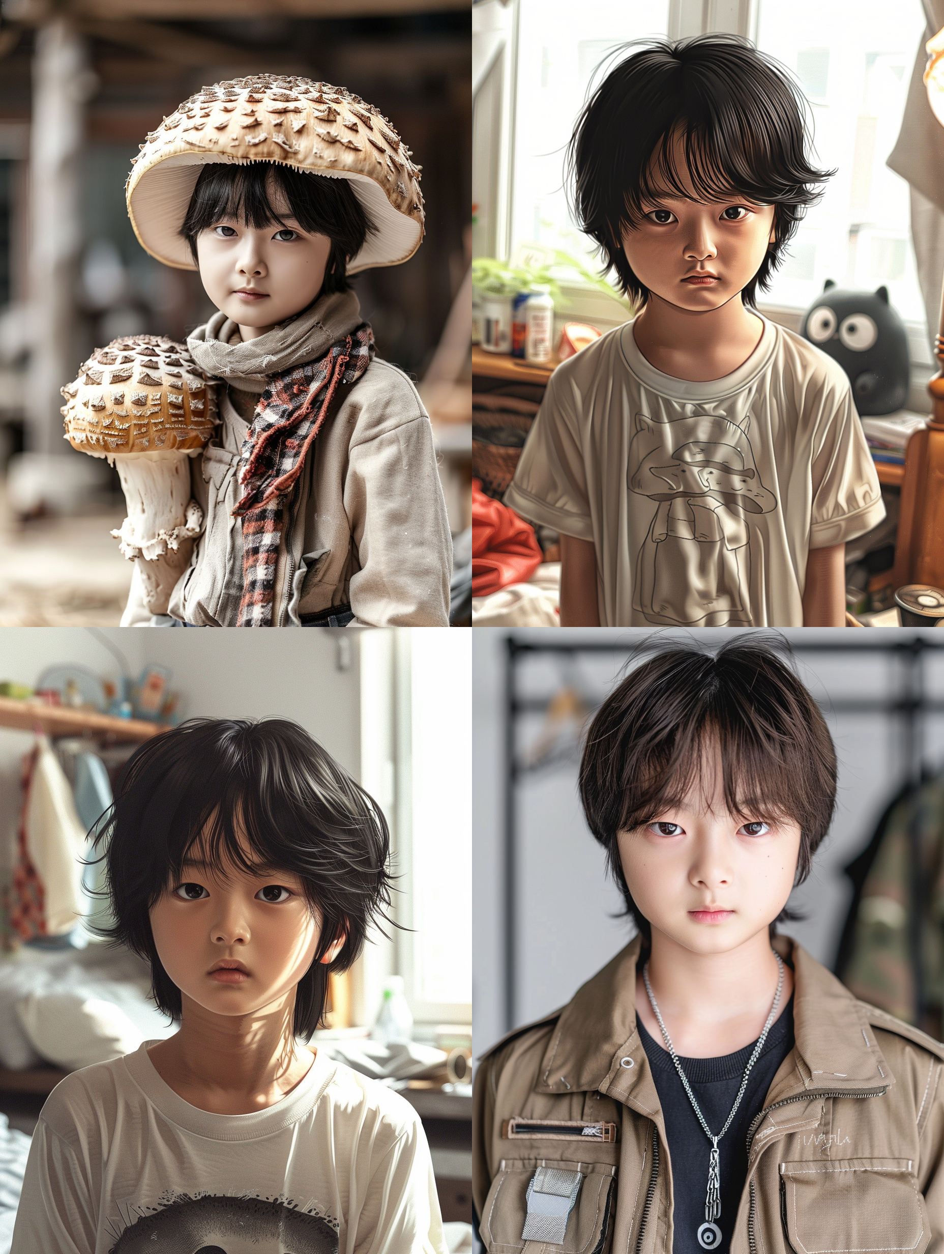 一个10岁小男孩 蘑菇头 白白净净萌萌的