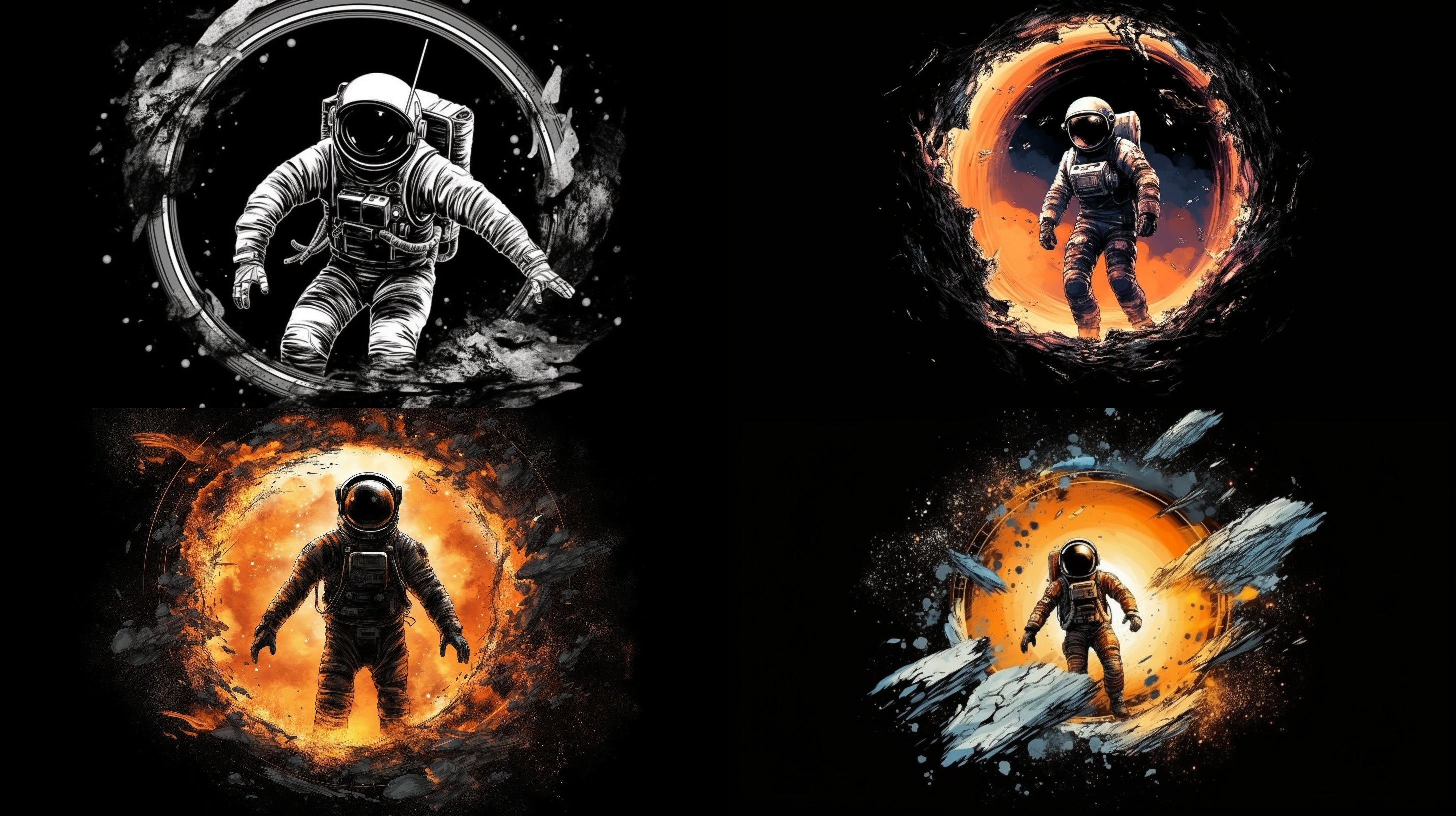 宇航员 创风格 黑洞 宇宙