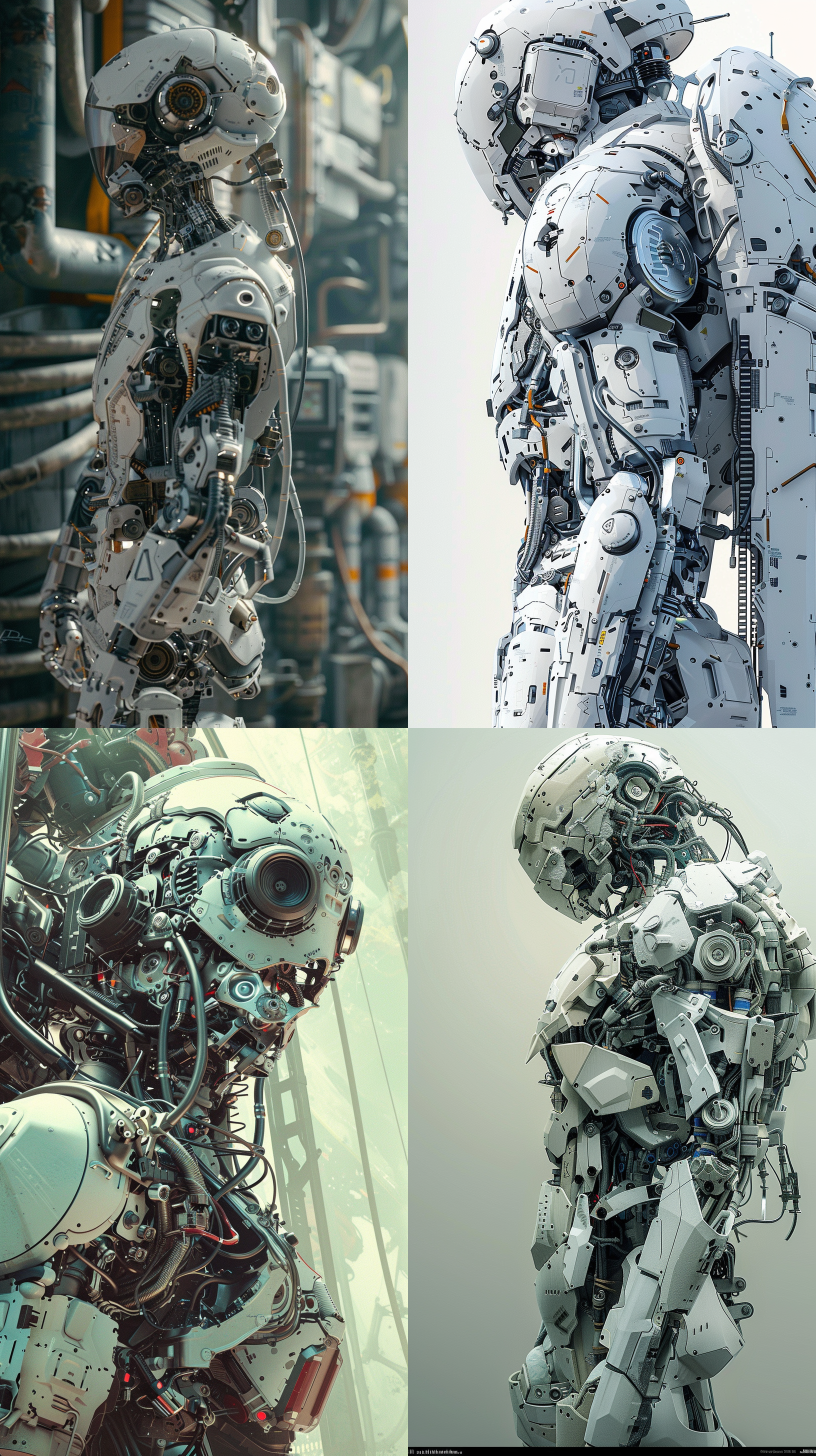 未来巨型机甲，零件整齐排列，解构布局，细节丰富，层次感强，众多部件，极其精细，逼真风格，9:16比例，风格化750，版本6.0，金属质感，冷色调，精密机械，科技感，动态静止，光影分明，未来主义。