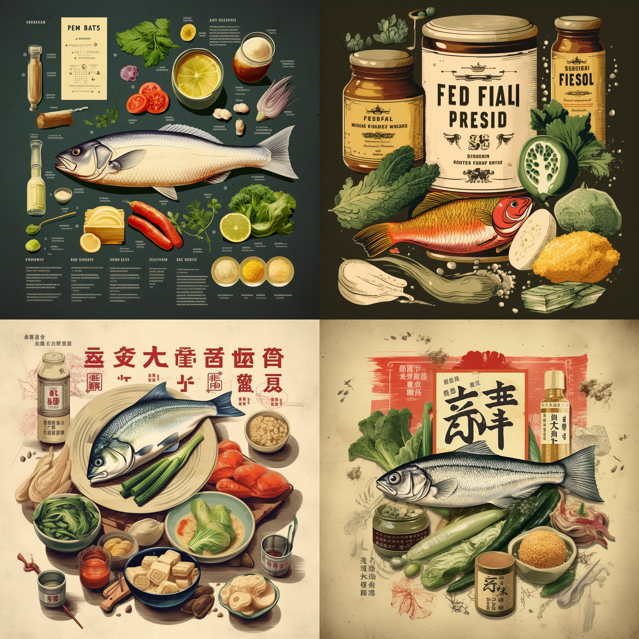 餐饮海报设计，热卖中等字样，食材以老坛酸菜鱼为主题