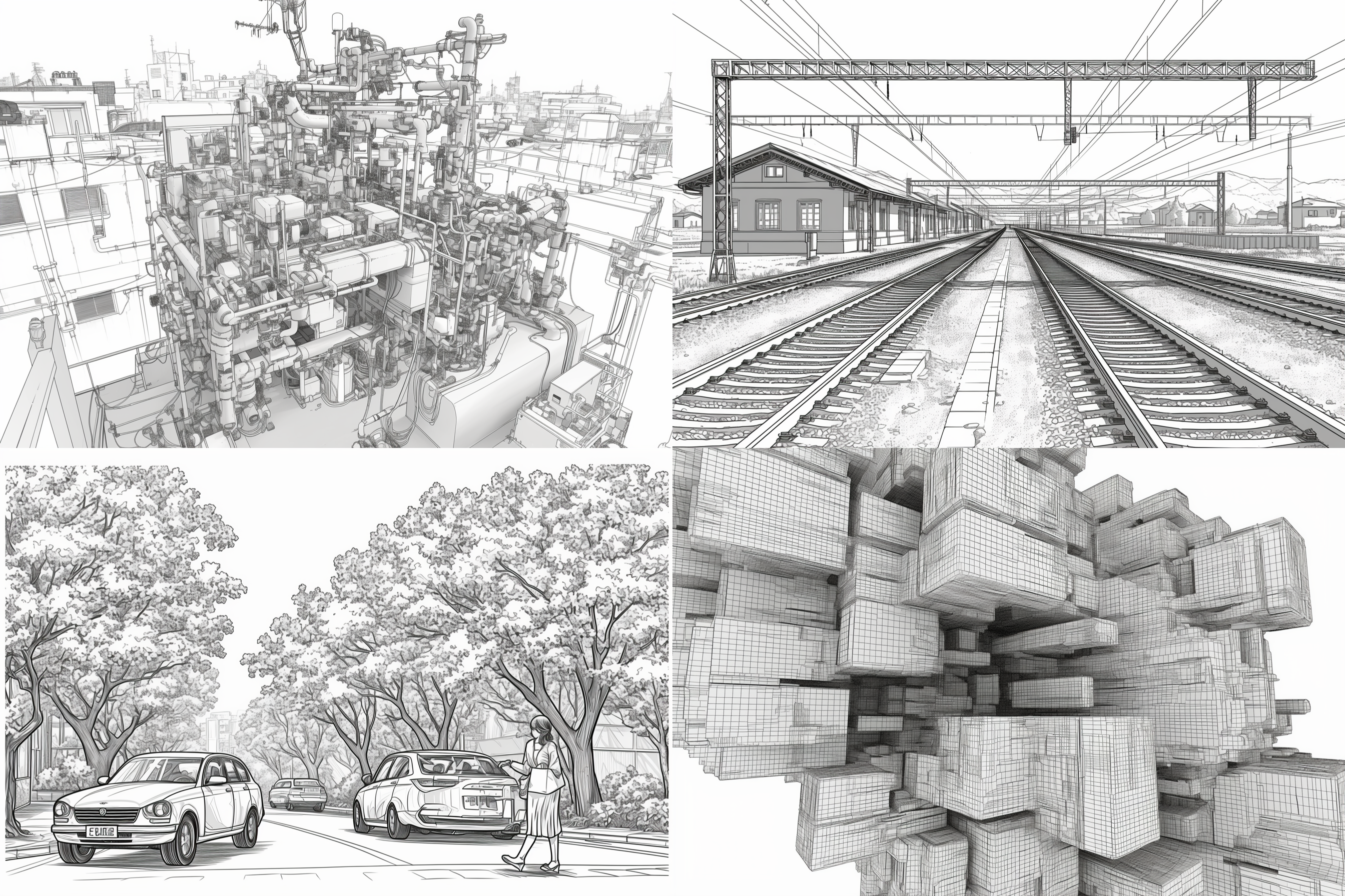 城市，线条，建筑，场景，景观，创意，地图，艺术，背景，商业，概念，设计，科技感