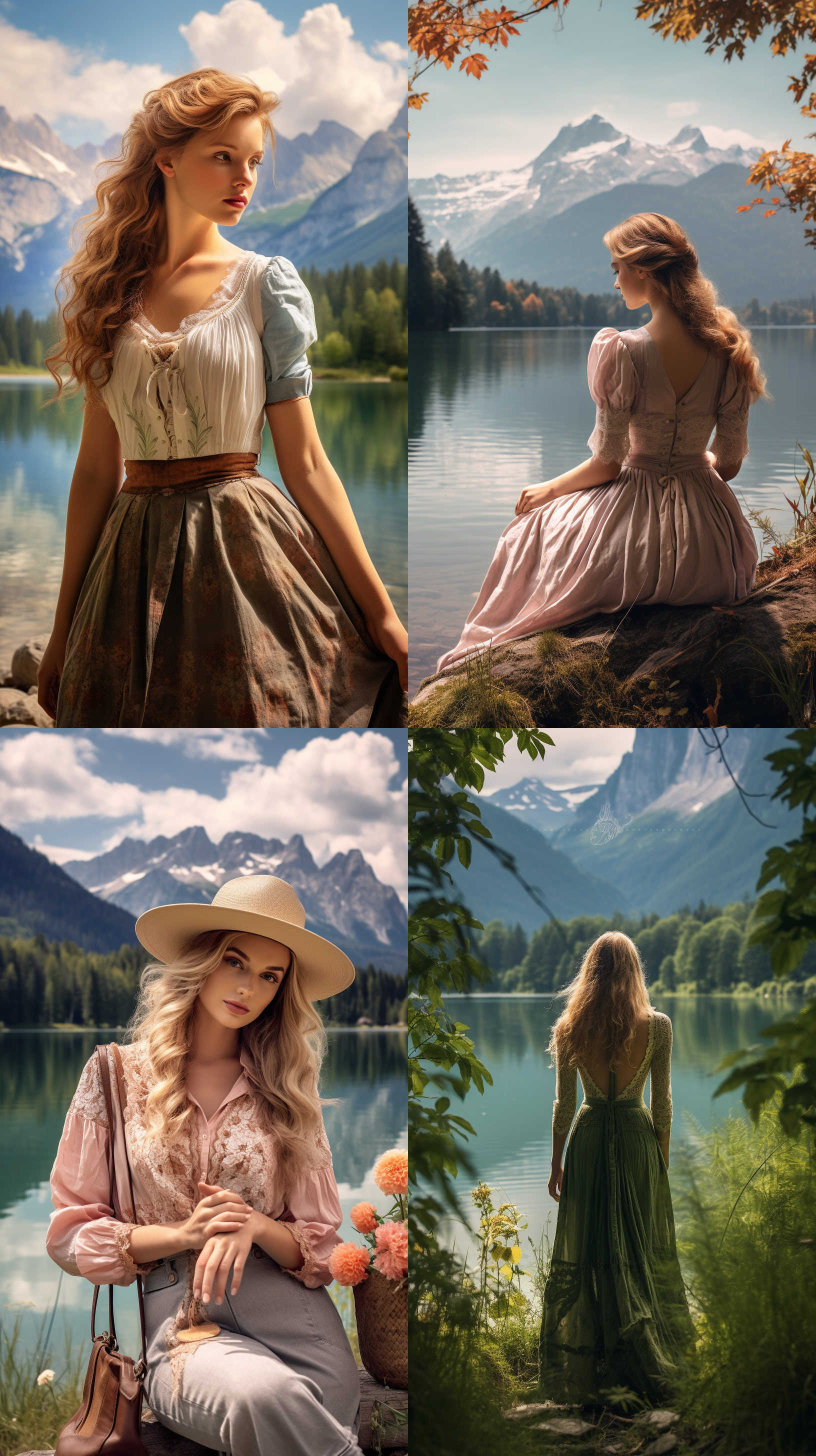 阿洛伊斯·阿涅格风格，美丽的风景，宽阔视野，自然风光，柔和光线，长焦镜头，低饱和度，远山，湖泊，树木，宁静，和谐，细节丰富，色彩平衡。