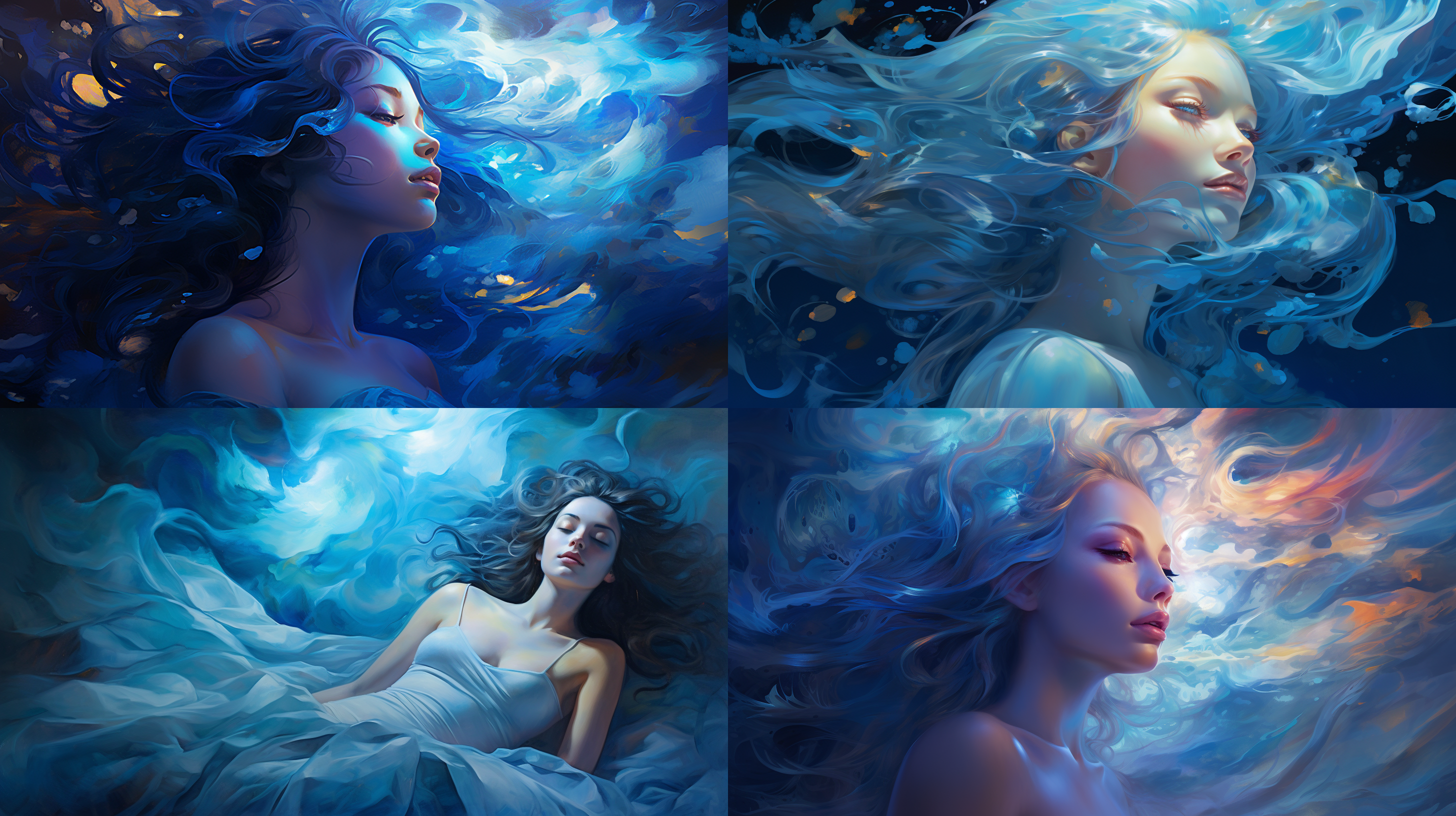 蓝色明亮的梦幻流畅光感鲜明