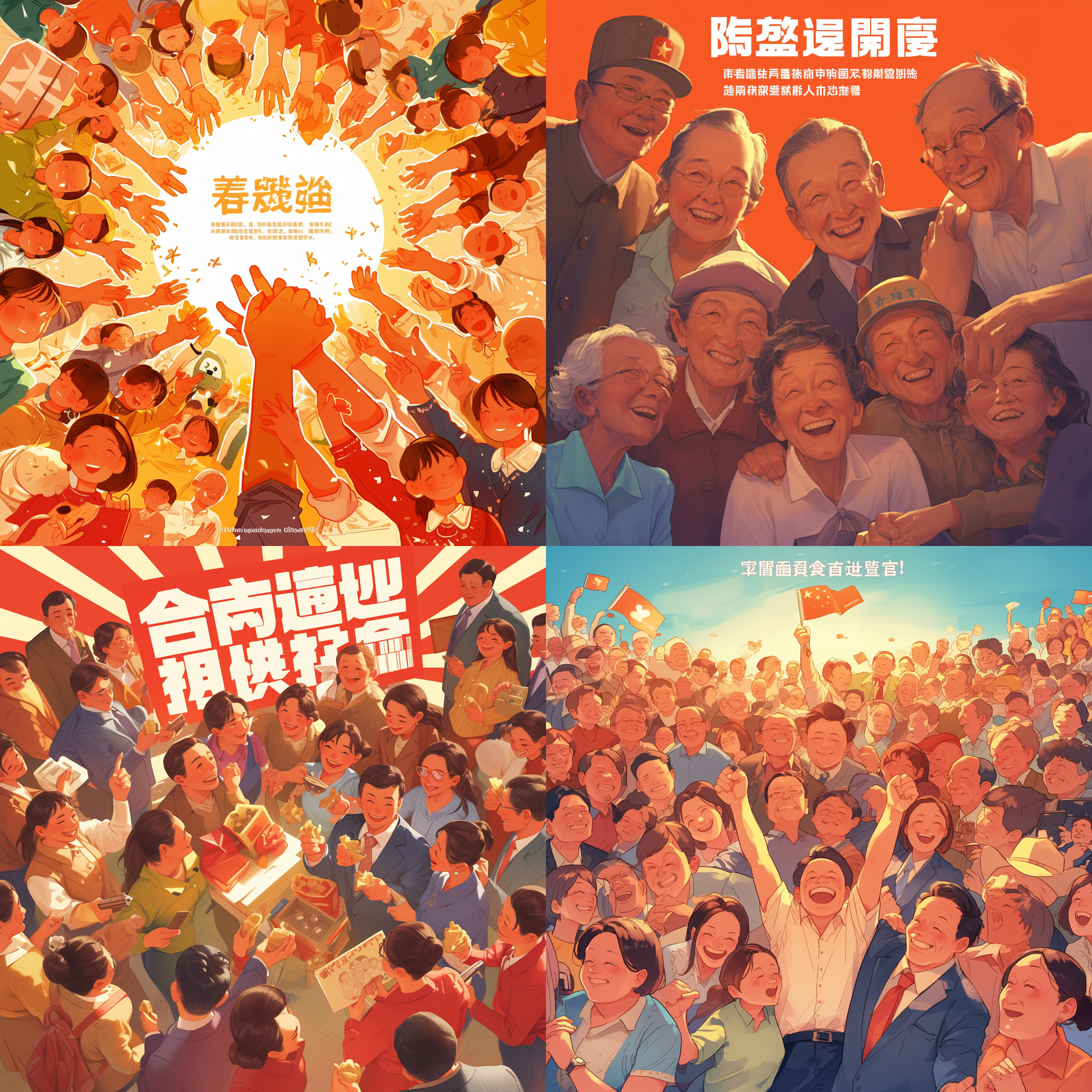 国家资助政策宣传海报，党和政府形象，心系民生，温暖色调，正面光，平视角度，高清，细节丰富，文字简洁明了，背景为受益人群，感激表情，和谐氛围。