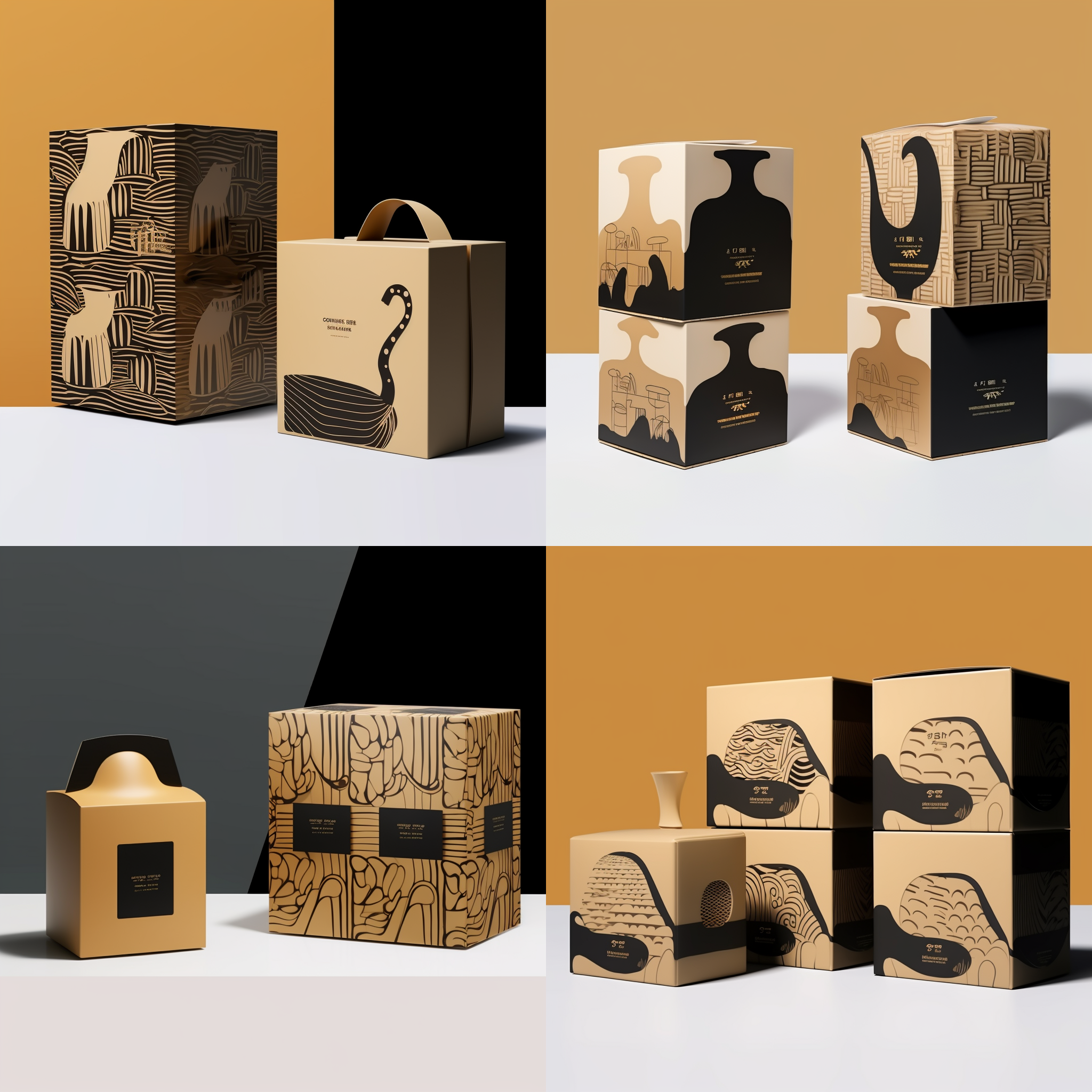 安陶陶瓷包装设计，方盒插画，荣昌陶瓷风格，细腻笔触，传统与现代融合，暖色调，自然元素，和谐构图，精致细节，文化底蕴，优雅气质。