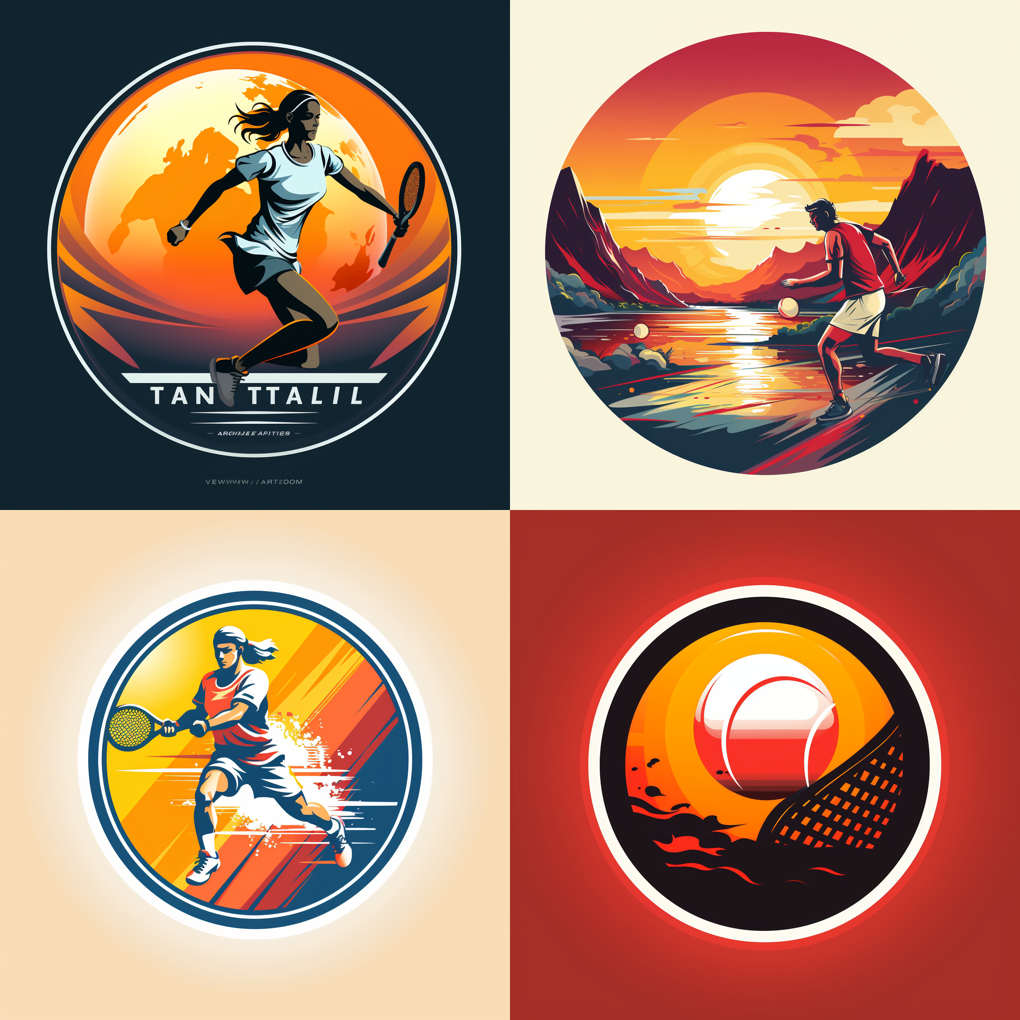 网球赛logo圆形纽扣，纯色背景，简洁设计，网球元素，圆形构图，扁平化风格，单色系，清晰边缘，焦点集中，现代感，运动活力。