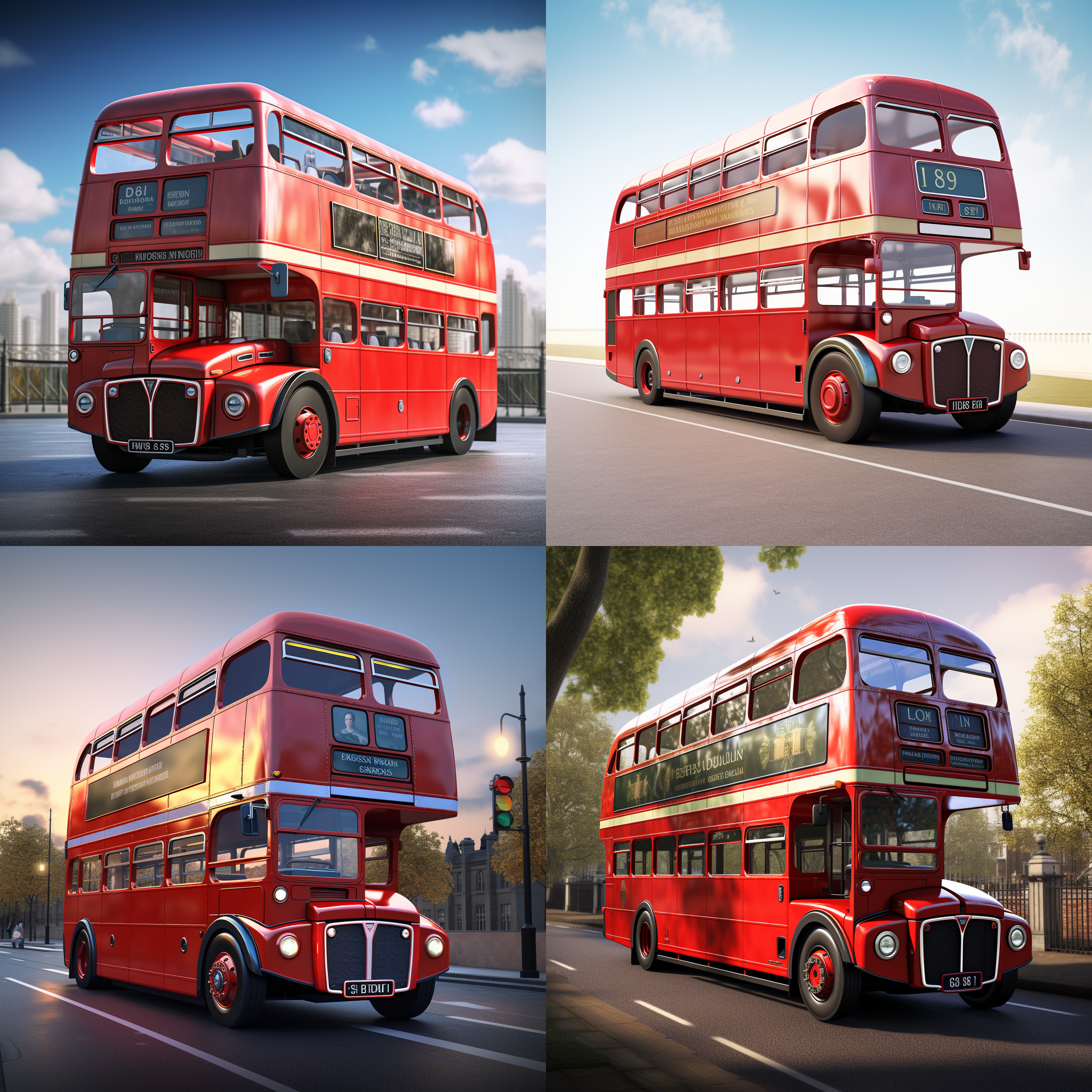 英国，红色双层巴士，3d，8k,建模