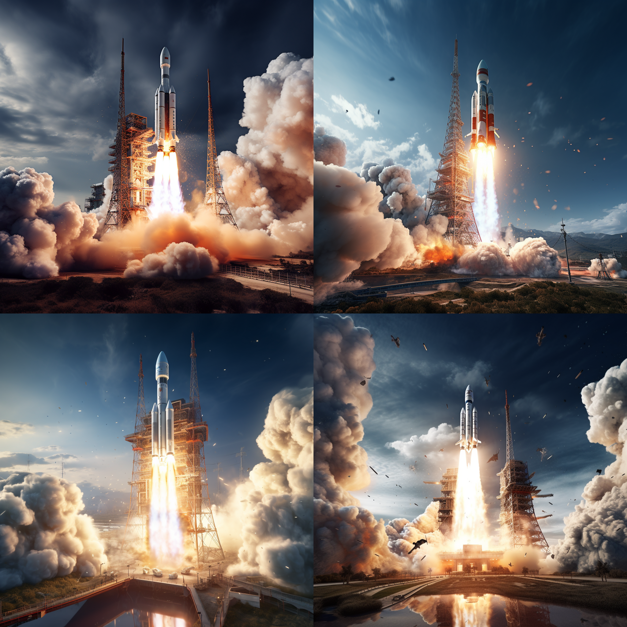 中国航天，火箭发射，火箭飞行，伟大的作品，丰富的细节，8k