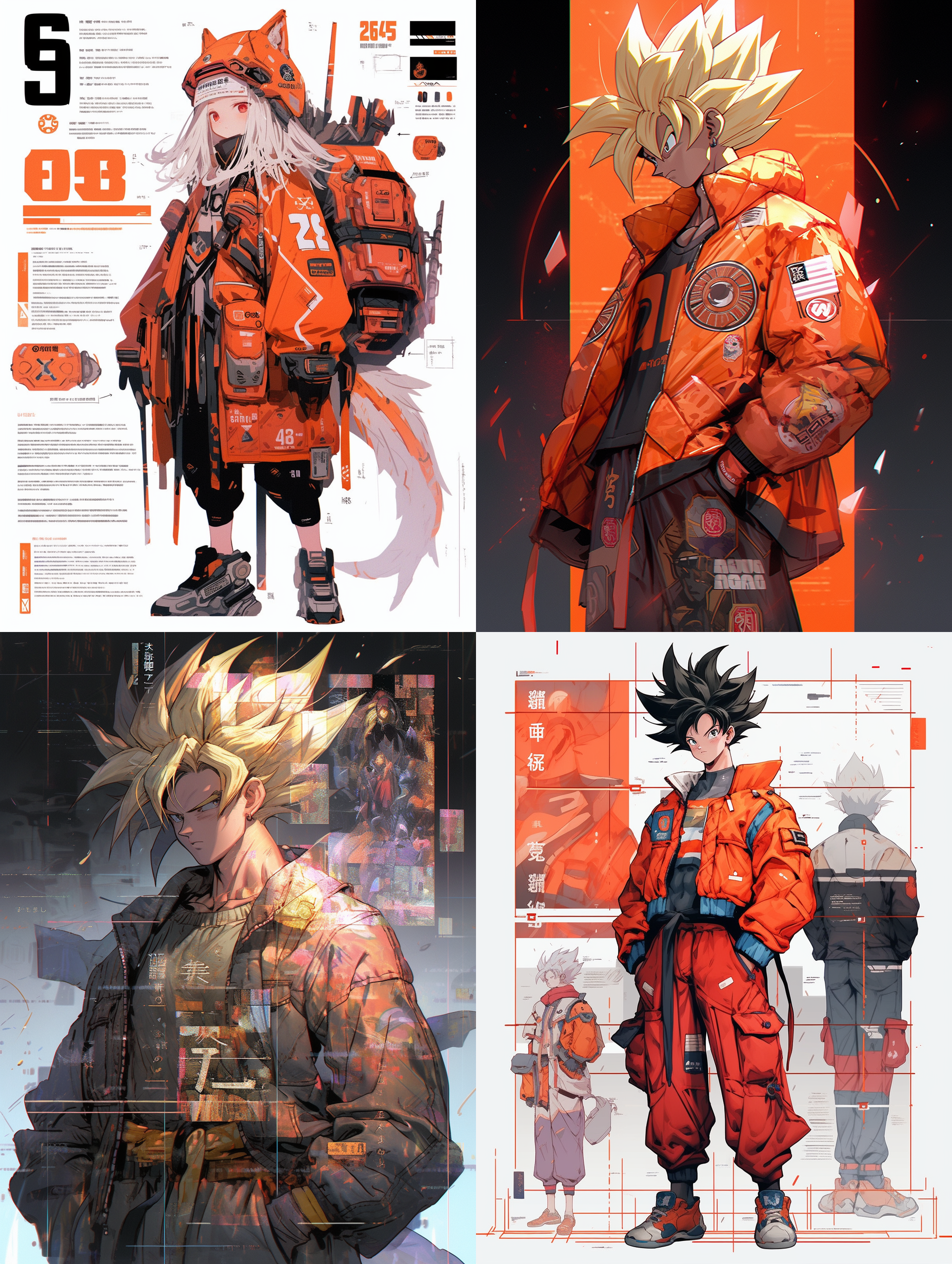 (sailor goku),身着gundamsuit,naruto,(超级赛亚人),greg rutkowski,yushekevichvictor,sakimi chan,杰作, photo,人物概念艺术,artbook,game cg,((ascii art)),sketch,(cyberpunk:),