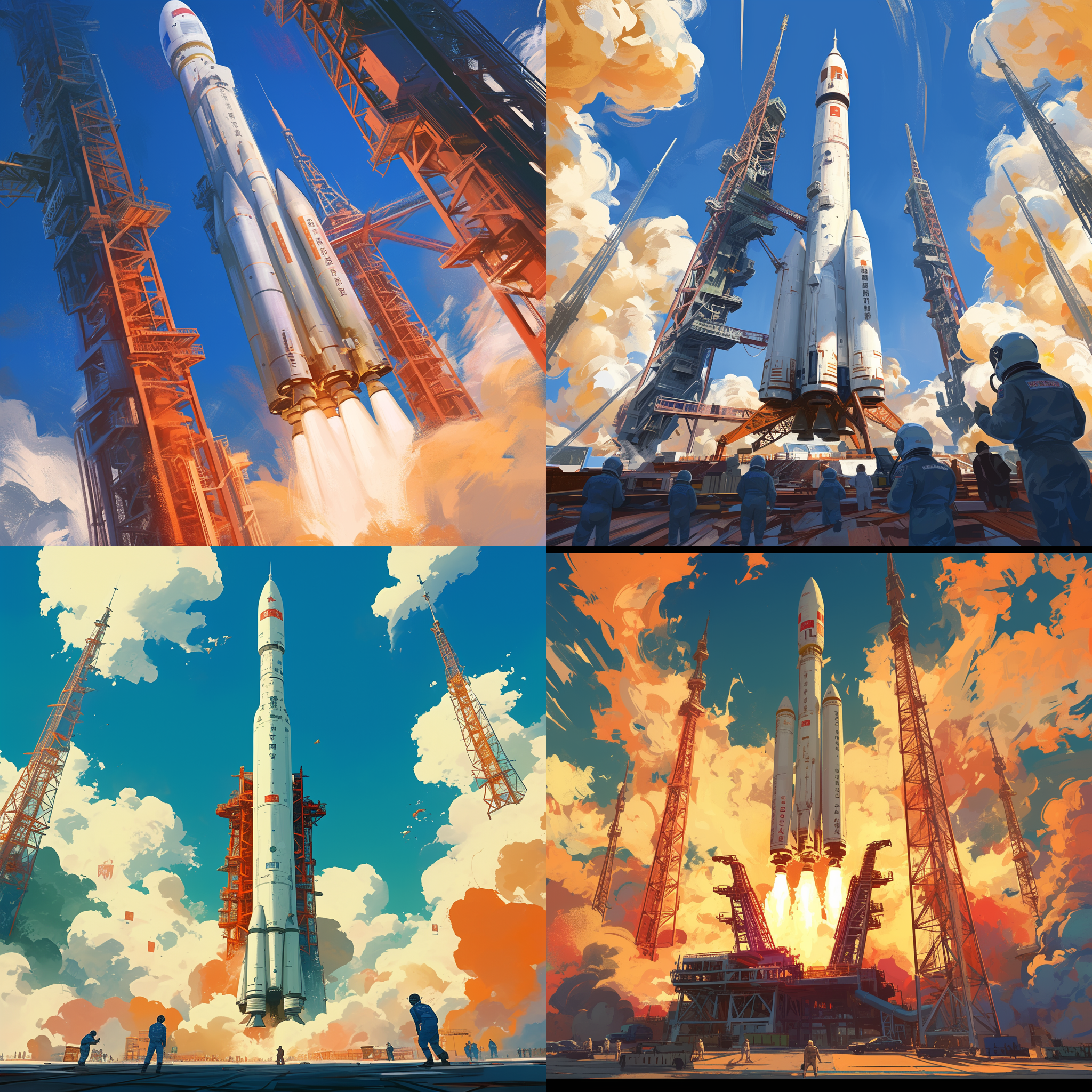 中国航天，火箭发射，火箭飞行，伟大的作品，丰富的细节，8k