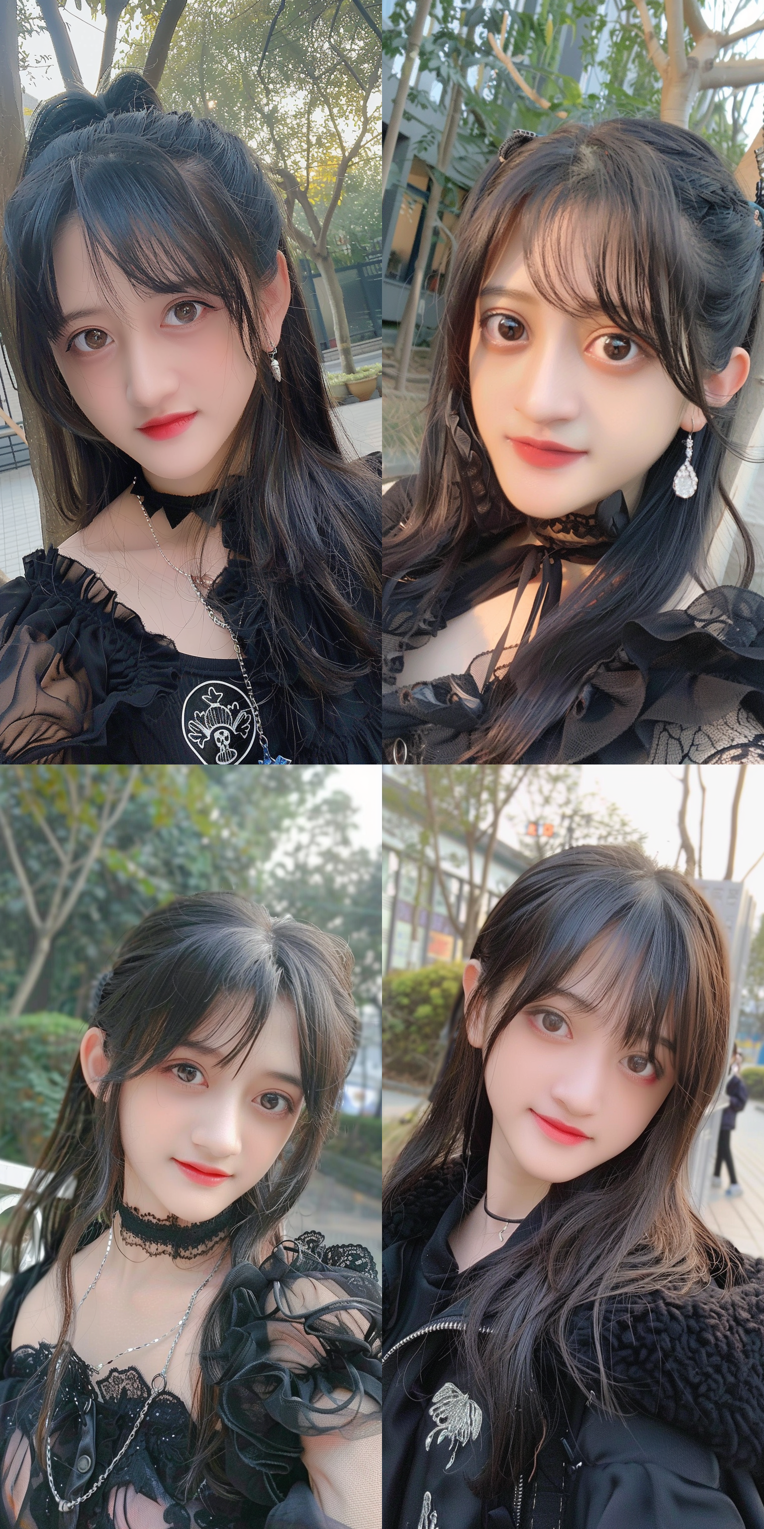 中国美女大学生，清爽清纯微笑，不露齿，艺术照写实风格，温暖光影，自然光，中焦镜头，柔和色彩，动态捕捉，校园背景，活力四射。