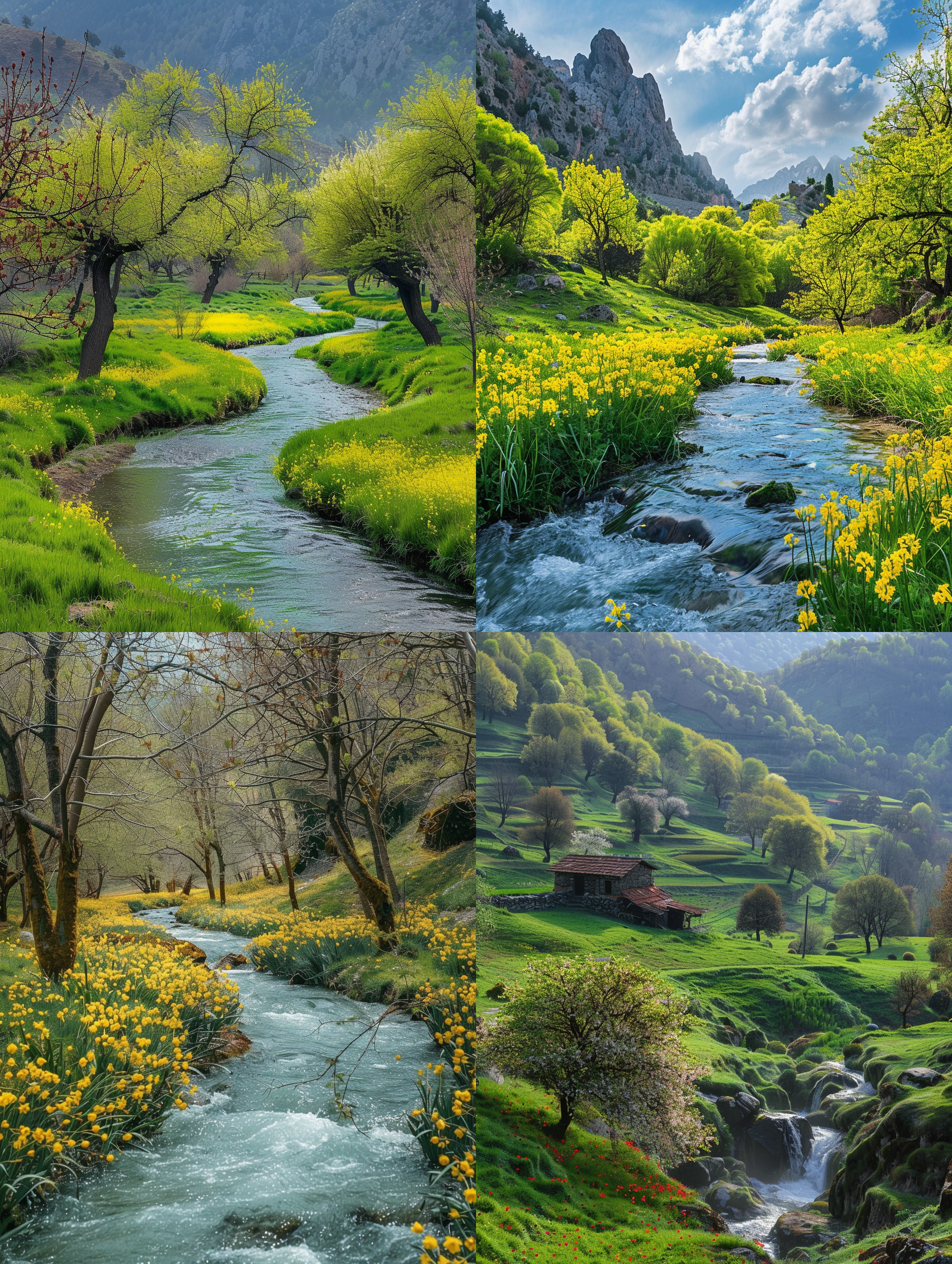 best spring natural landscape in bingöl, turkey, real life,