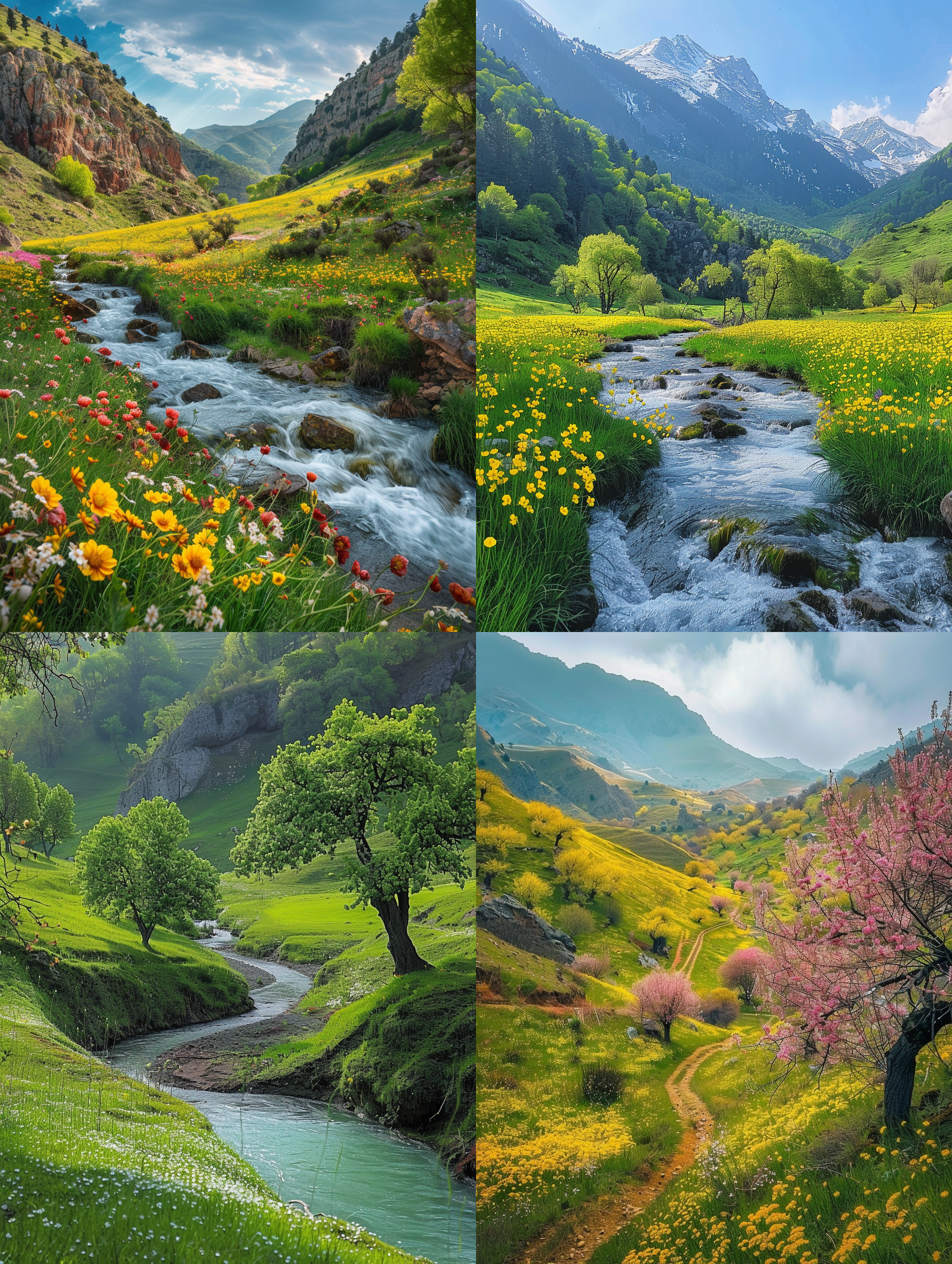 best spring natural landscape in bingöl, turkey, real life,