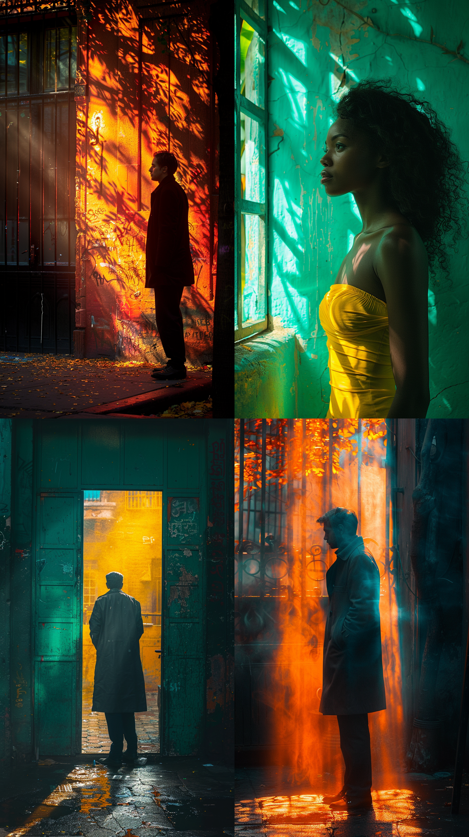 纪实摄影，玛格南风格，光影细腻，彩色街道中景，超细腻画质，hd16k，自然光，长焦镜头，静态构图，人物自然，色彩饱和，情感深沉。