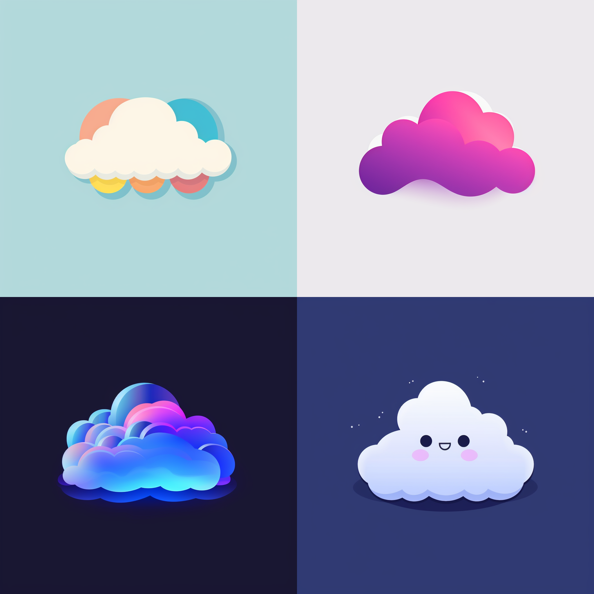 cloud,ghu, flat design，predient color，logo design,