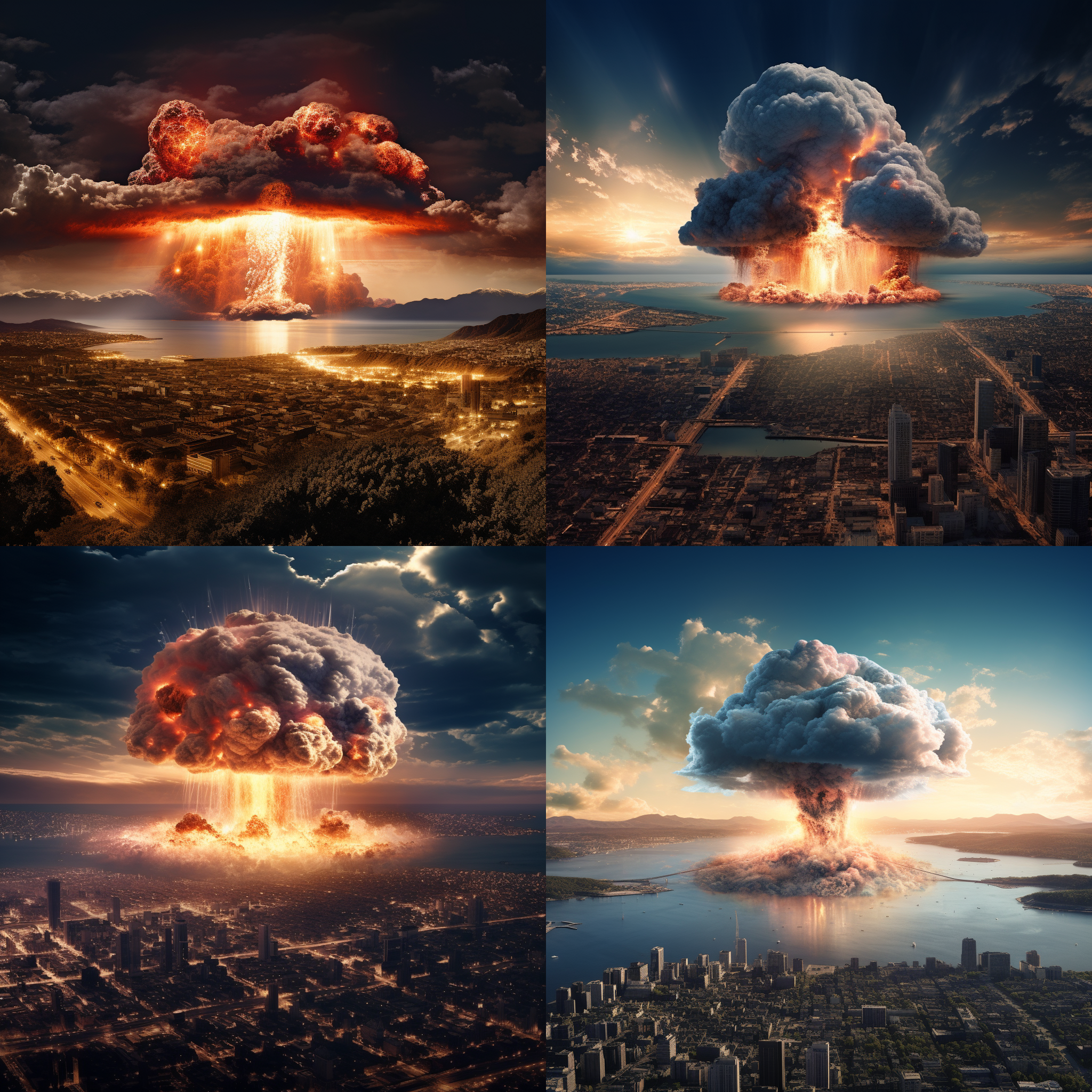 核世界大战各城市核爆场面，地球全景