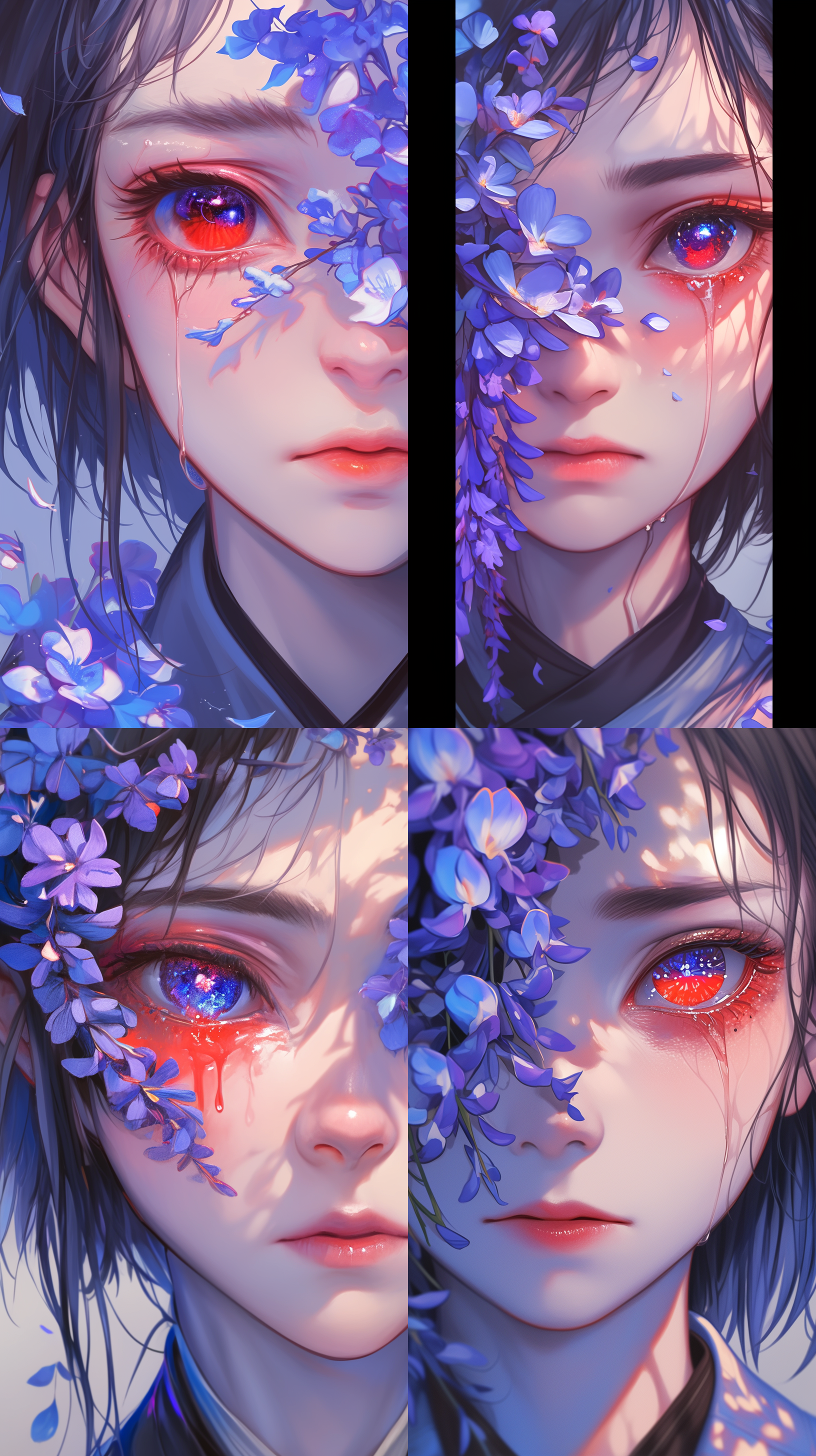 女生脸部被花朵遮盖，短上衣，短裙，未来主义风格，梦幻氛围，柔和光线，浅景深，特写镜头，粉色系，神秘感，轻盈动作。