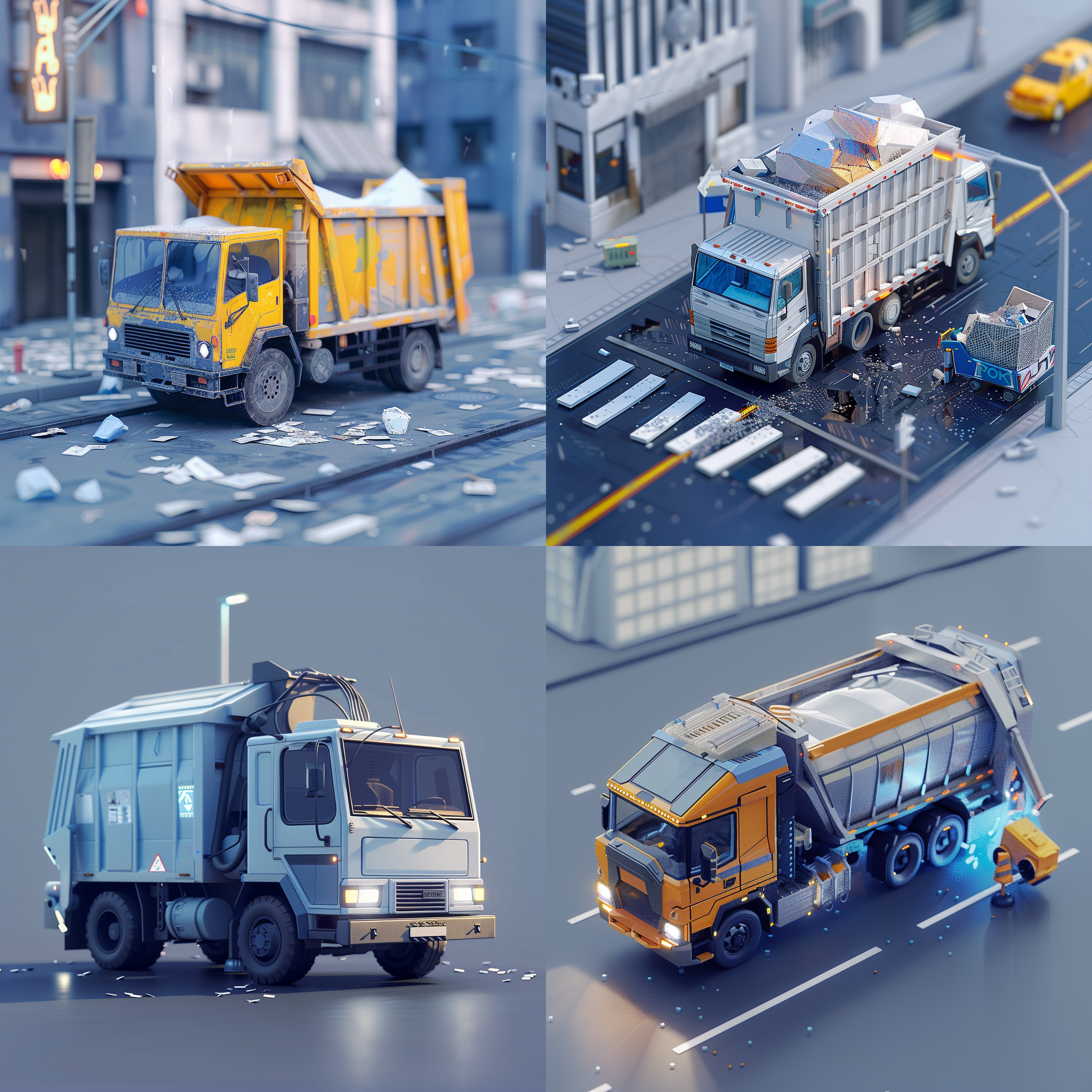 超级cbd景观，超跑行驶在道路上，透明办公楼内智能人群工作，白领员工透过玻璃可见，工作室灯光，c4d风格，blender软件，octane渲染，高细节16k分辨率，现代都市，金属质感，透明玻璃，动态捕捉，科技感，高效氛围。 背景虚化 明亮的 高调照明 玻璃 象牙 鸟瞰 干净背景 白