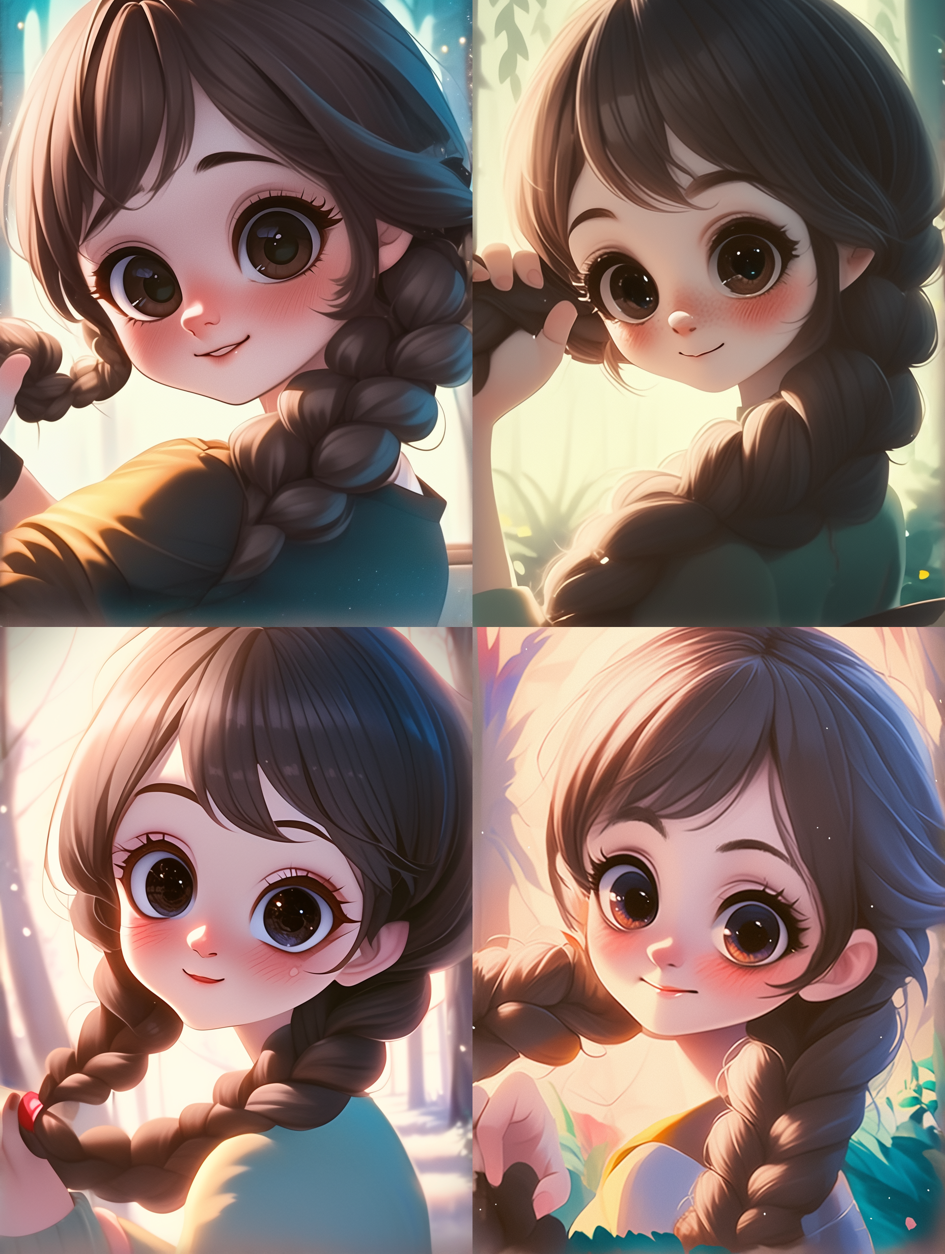 女孩痛苦表情，野兽嘶吼，全景图，阴暗森林背景，冷色调，超广角镜头，低光环境，动态模糊，紧张气氛，对比强烈。