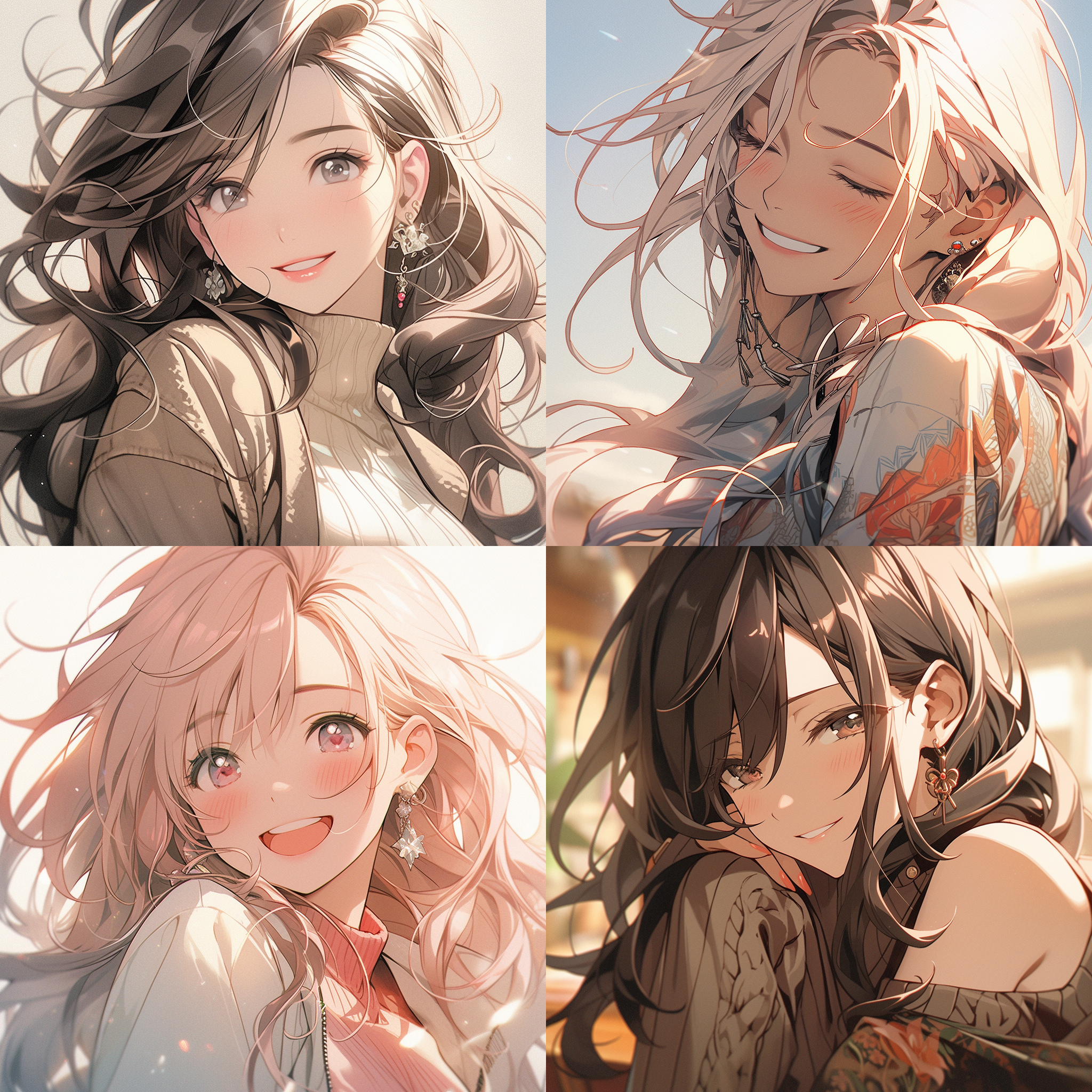 女孩头像，长发，清新可爱，网络漫画风格，微笑，背景干净，柔和光线，高饱和度，特写镜头，自然色彩，愉悦情绪，正面光，细节丰富，色彩鲜明。