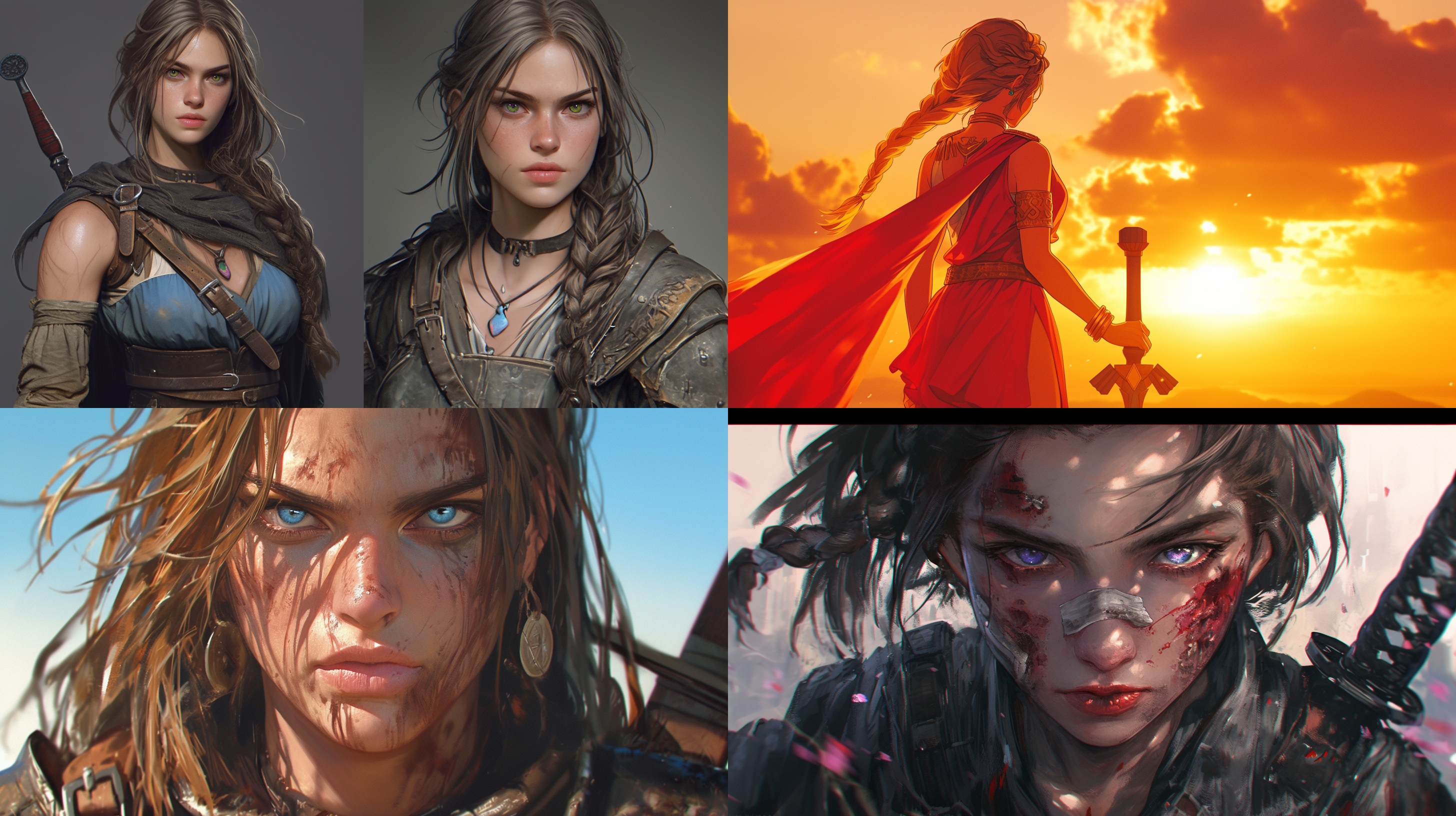 create a visually striking transformation of a beautiful girl warrior, beautiful and captivating, with bright colors. a clean white background contrasts sharply with the overall vivid colors. high overall integrity. the lighting is similar to high-end studios, enhancing shadows and highlights to enhance the overall atmosphere. the goal is to create 8k quality ultra high definition images.