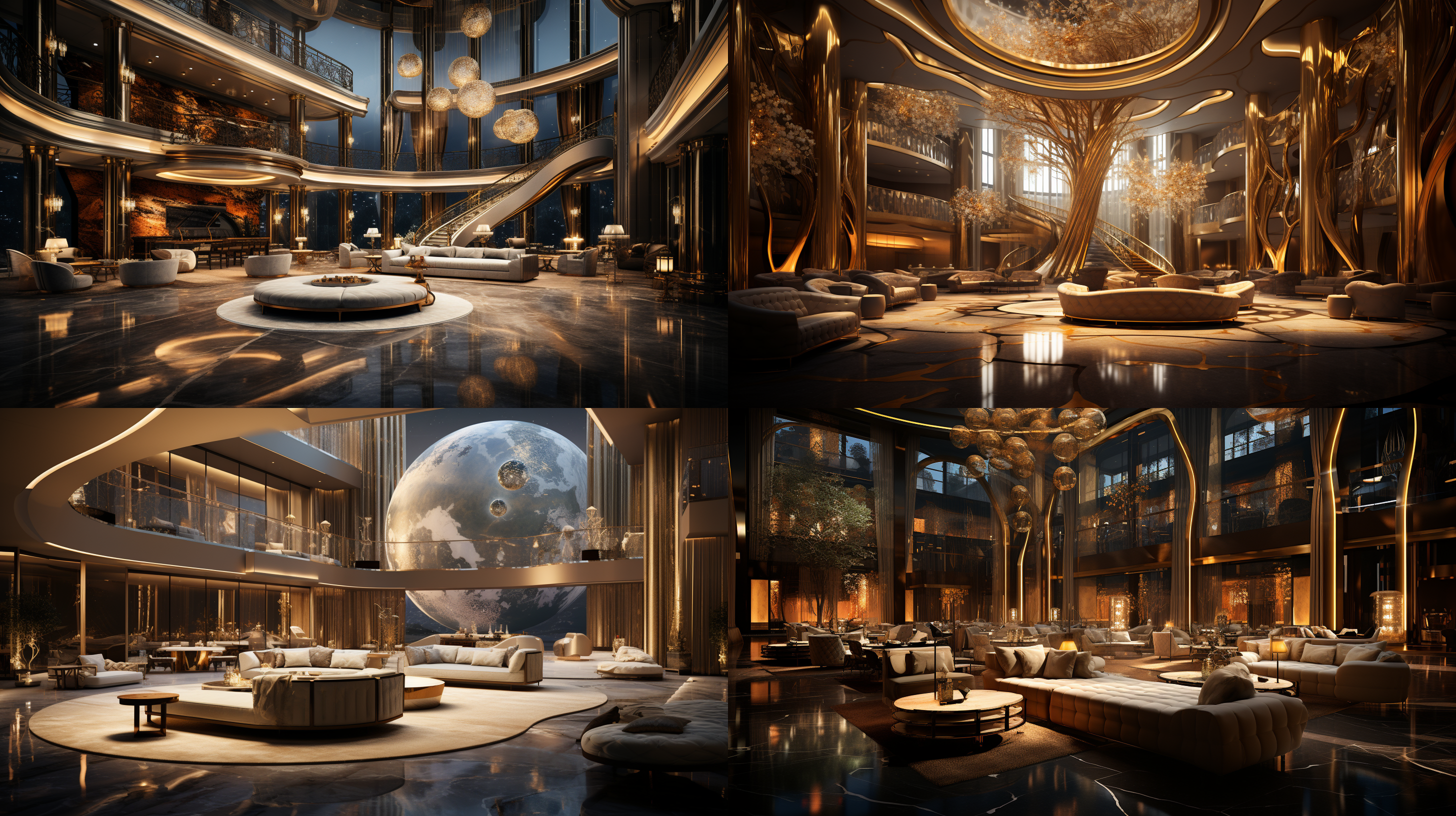 奢华私人ktv包间，香槟金色调，舒适设计感沙发单椅，家具两侧，香槟茶几，大理石地面，明亮对比，墙面吊顶灯光，led屏，无窗，璀璨灯光，广角镜头，细节高清，奢华氛围。