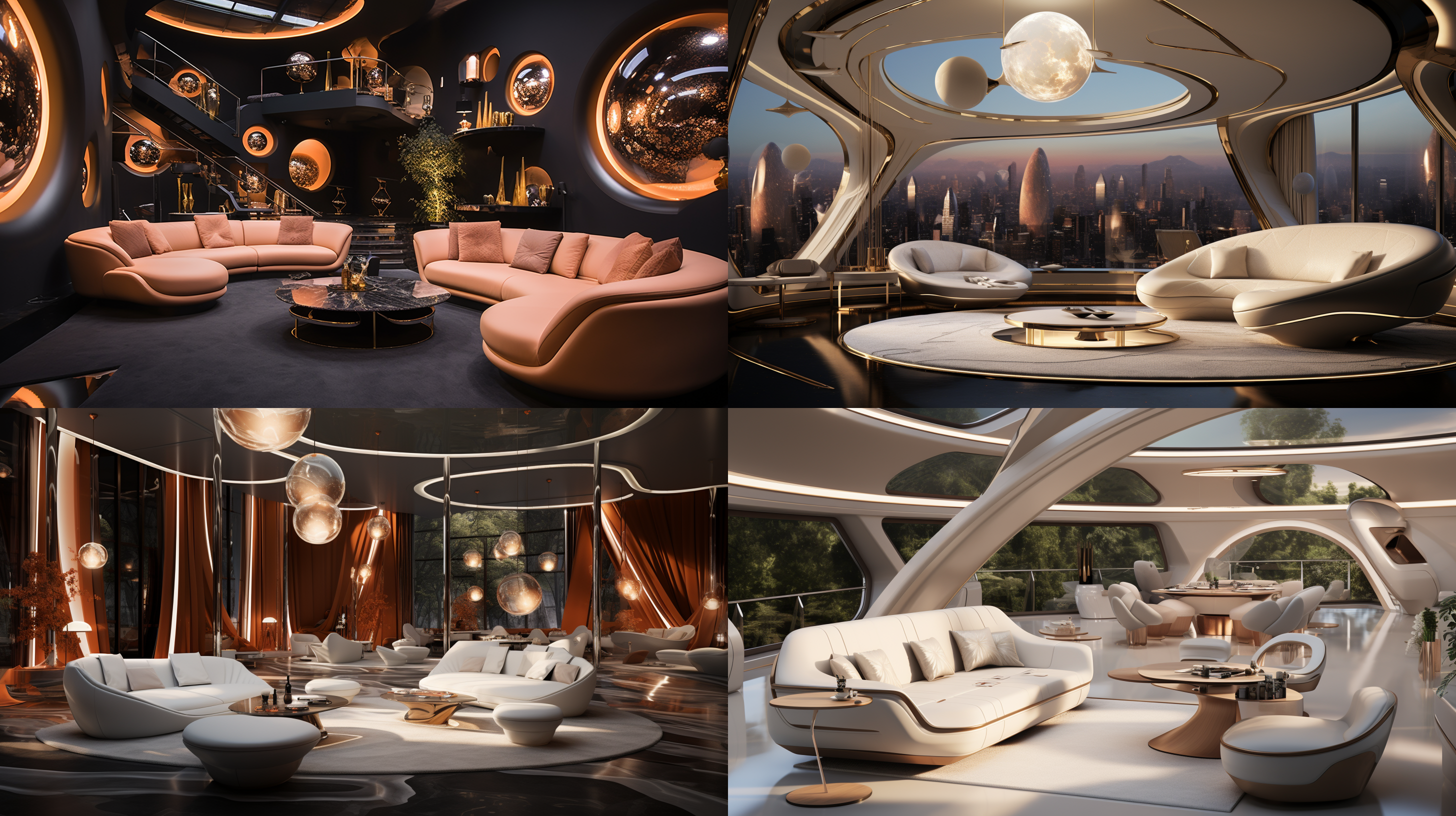 十平方米室内封闭包房，现代风格，设计感沙发，大屏幕，金属感茶几，香槟，dj，美食，豪华主题，流线型，大理石地面，浅色调，神秘未来感，明亮柔和，丰富细节，美学，体积照明，两点透视，广角，慢快门，高清画质，cr 3dmax渲染。