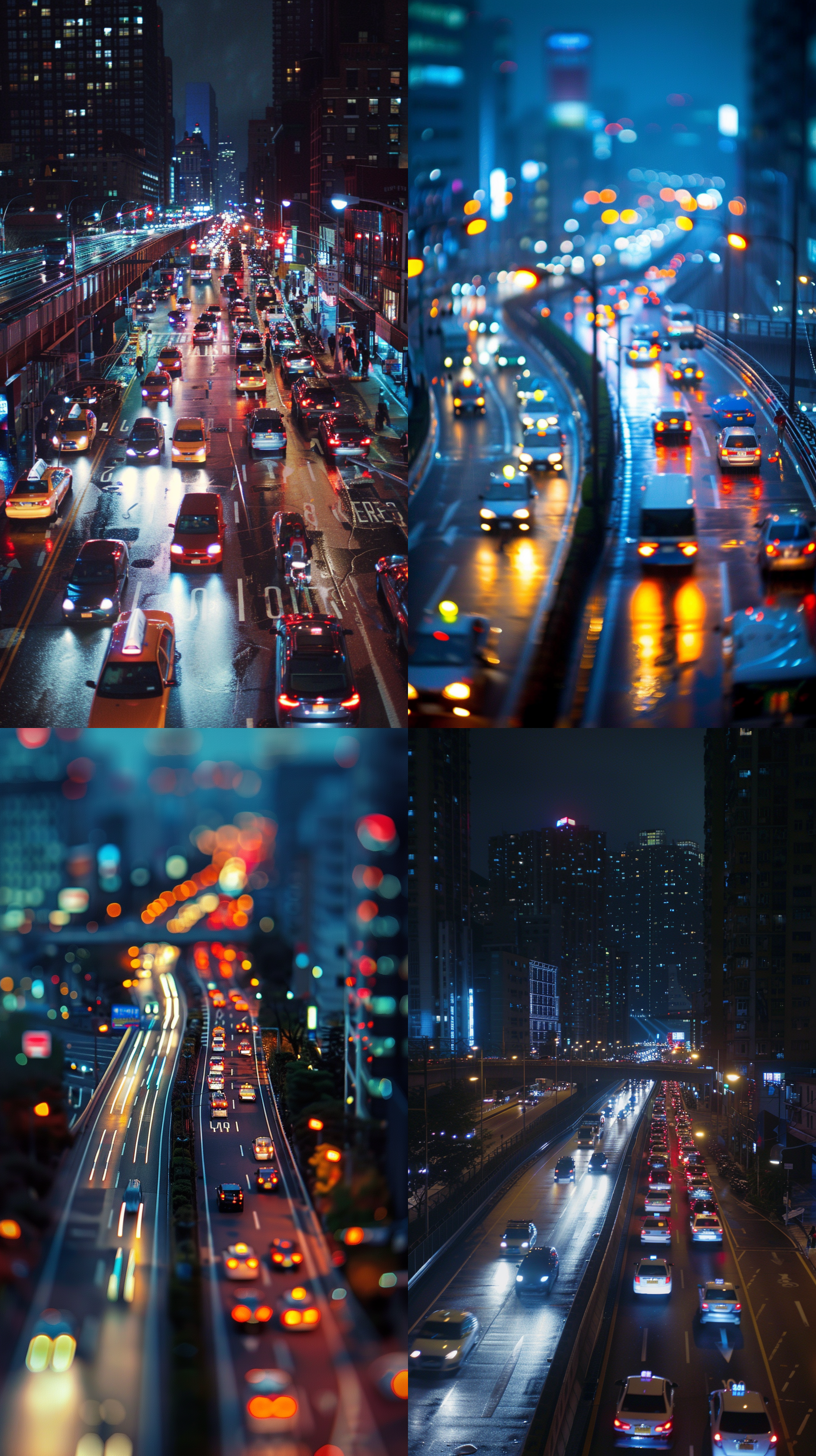 城市车流 夜景 50焦段镜头拍摄 超高清 细节 有天桥 有人流 设计上2周年