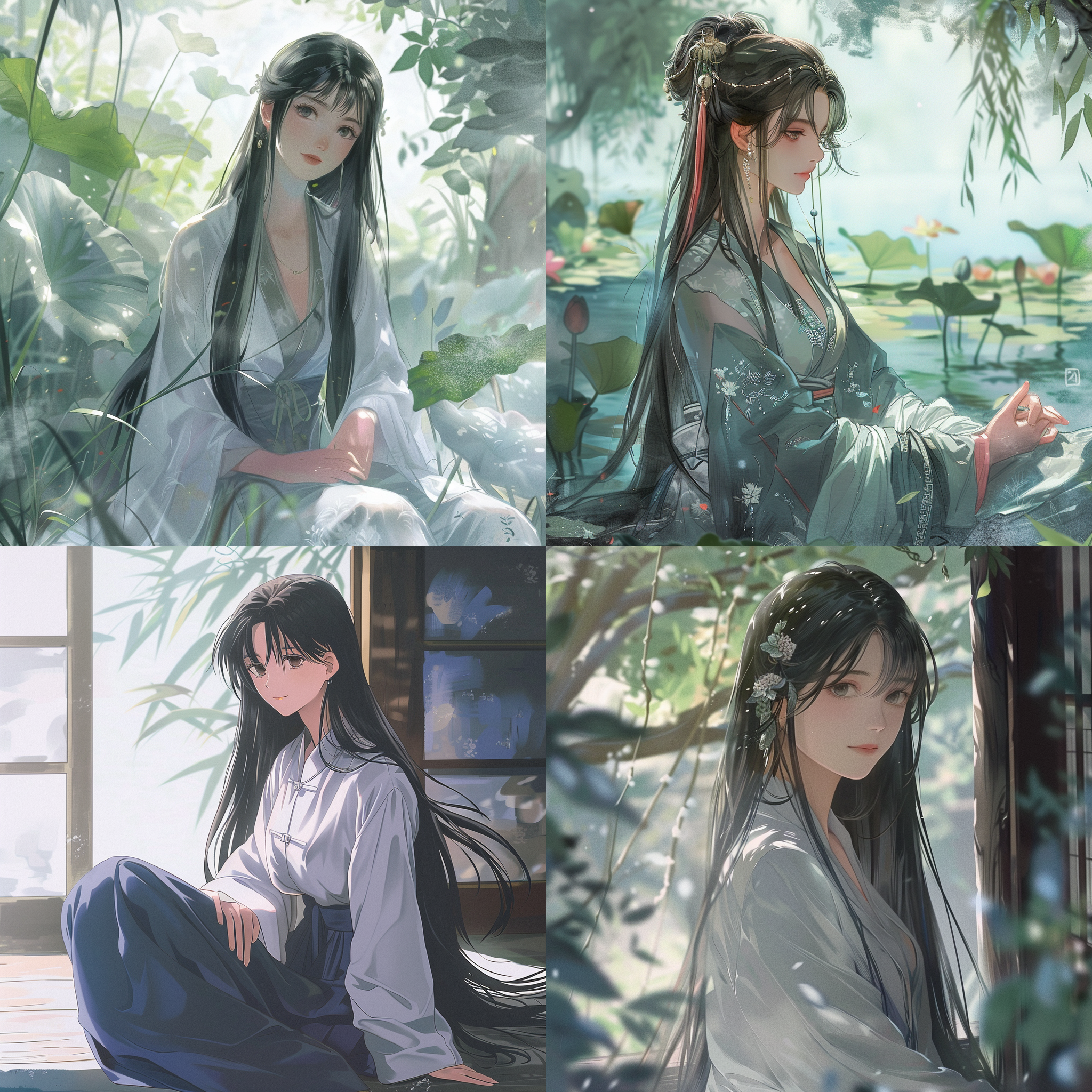 清灰的秋装做外衣，淡然的夏装做衬衣，浅露一寸玉颈，千篇一律的校服，却在她身上穿出美人的气质，不失粉黛，却也不失颜色，恰如清水芙蓉，天然雕饰，三千青丝散开，两颊上绯红若隐若现，如桃花初开，娇嫩可爱，她端坐安详静美，如雪月皎皎映照大地，她挪步轻盈灵动，如彩蝶款款起舞动人间。