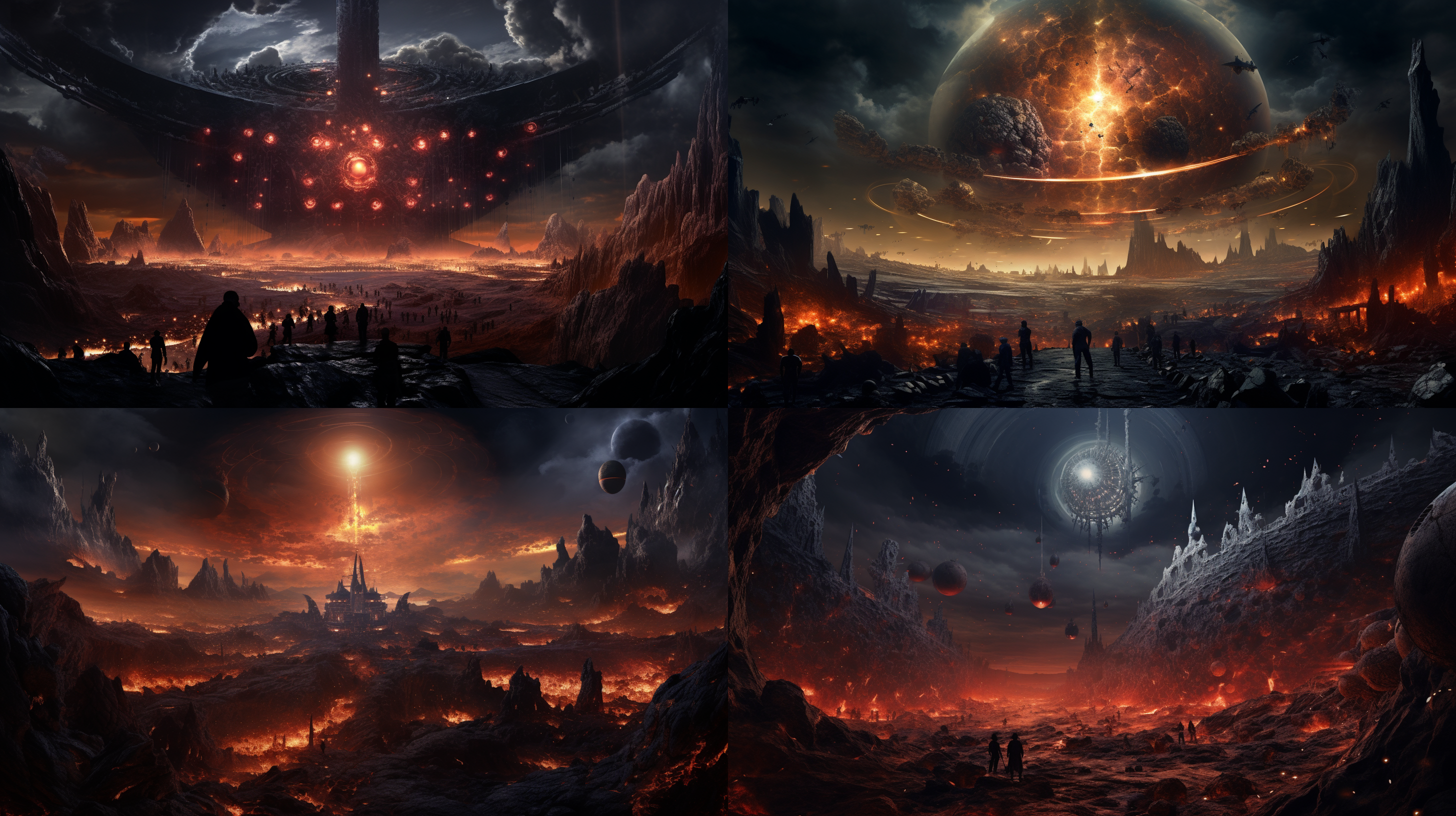 封神演义剧情，未来科技，虚拟现实，科幻战争，异星文明，16k，全景视角，超现实风格，冷色调，高动态范围，长焦镜头，背光，细节丰富，紧张氛围，战斗场景。