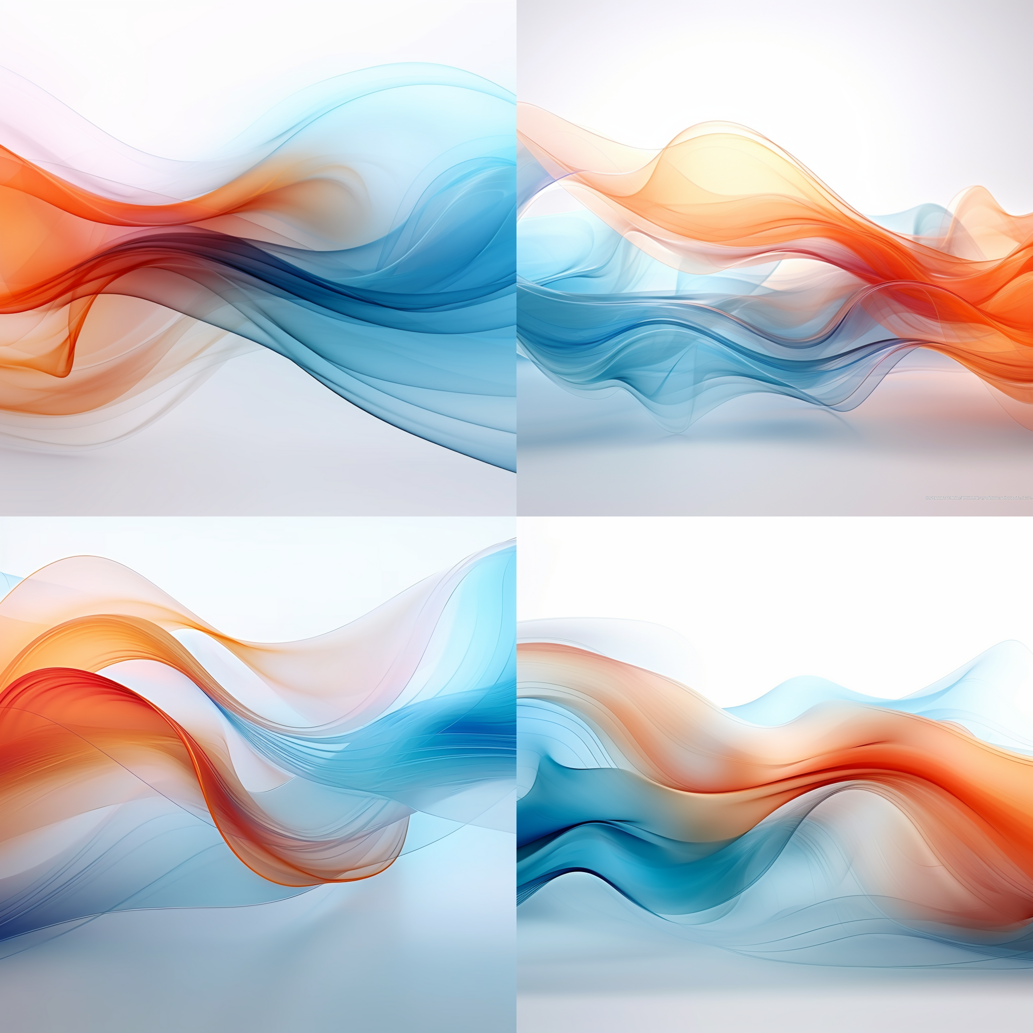 抽象彩色，白色背景，点线风格，曲线纹理，基于物理的渲染，柔和圆润，动态空间关系，细腻纹理，未来主义平滑，具有科技感，高光反射，低饱和度，渐变色彩，抽象几何，科技感强烈。