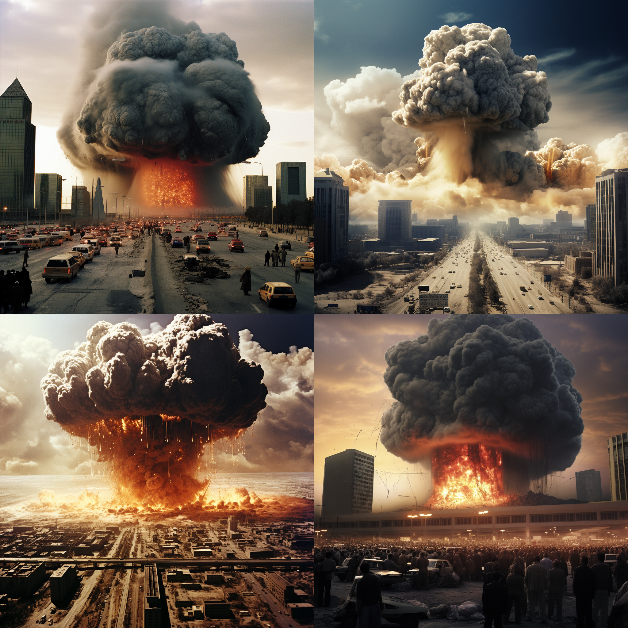 北京国贸被核弹命中爆炸场面，升起蘑菇云