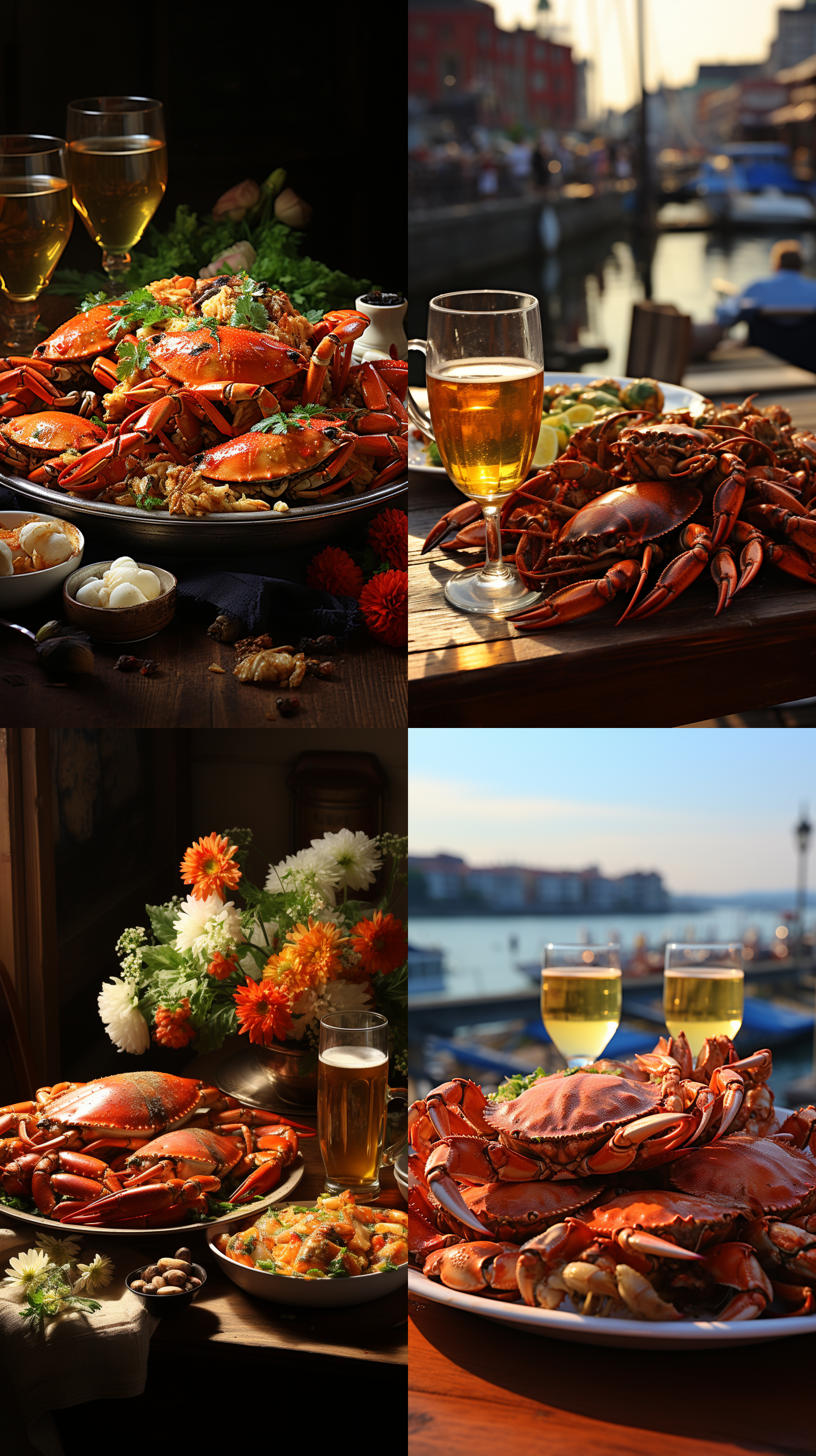 烧烤桌上 ， 一杯泡沫丰富的啤酒 ，一碟花生米， 一盘色泽诱人 令人食欲大振的蒜泥龙虾